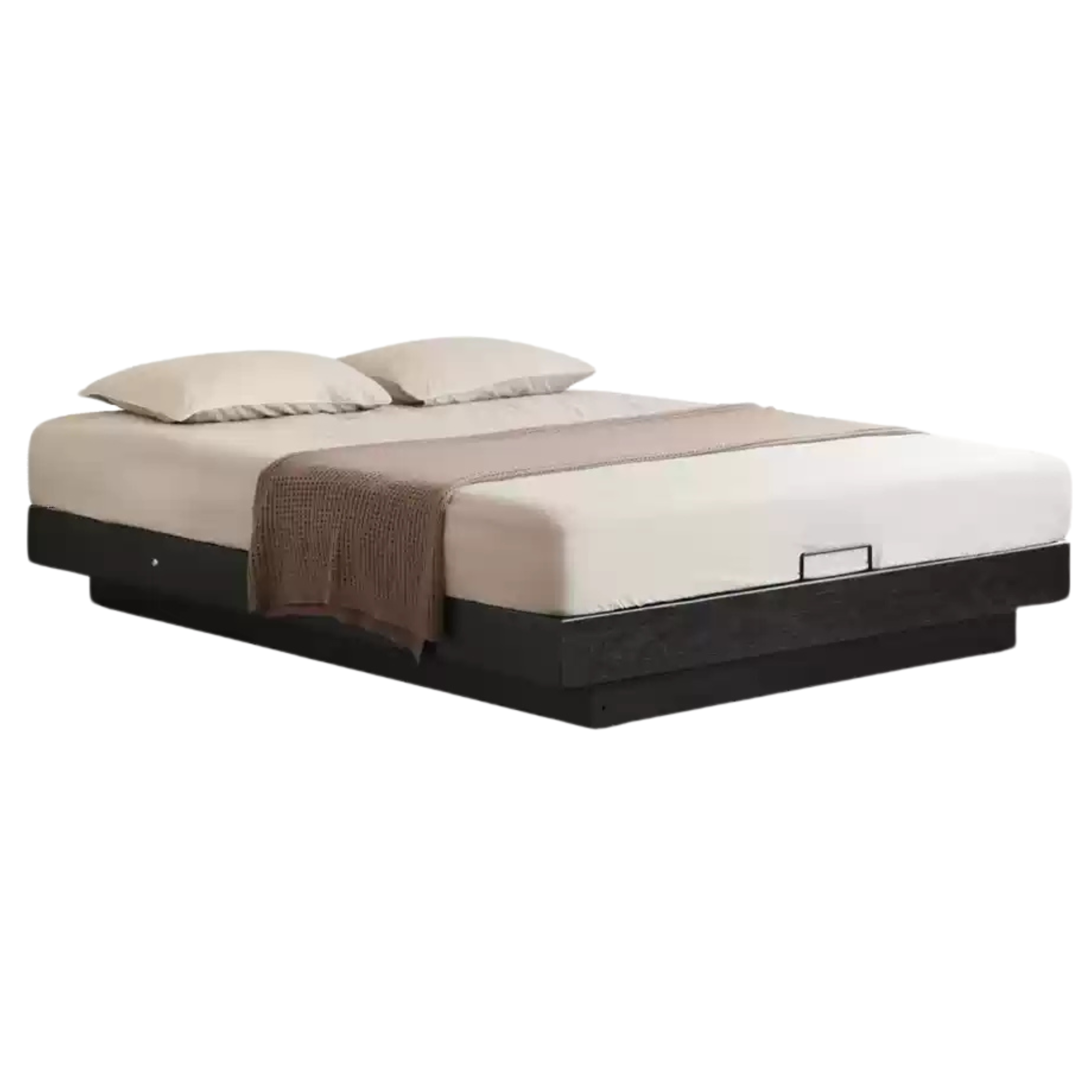 Oak Solid Wood Suspended Box Platform Bed, Headboard-Free Bed.
