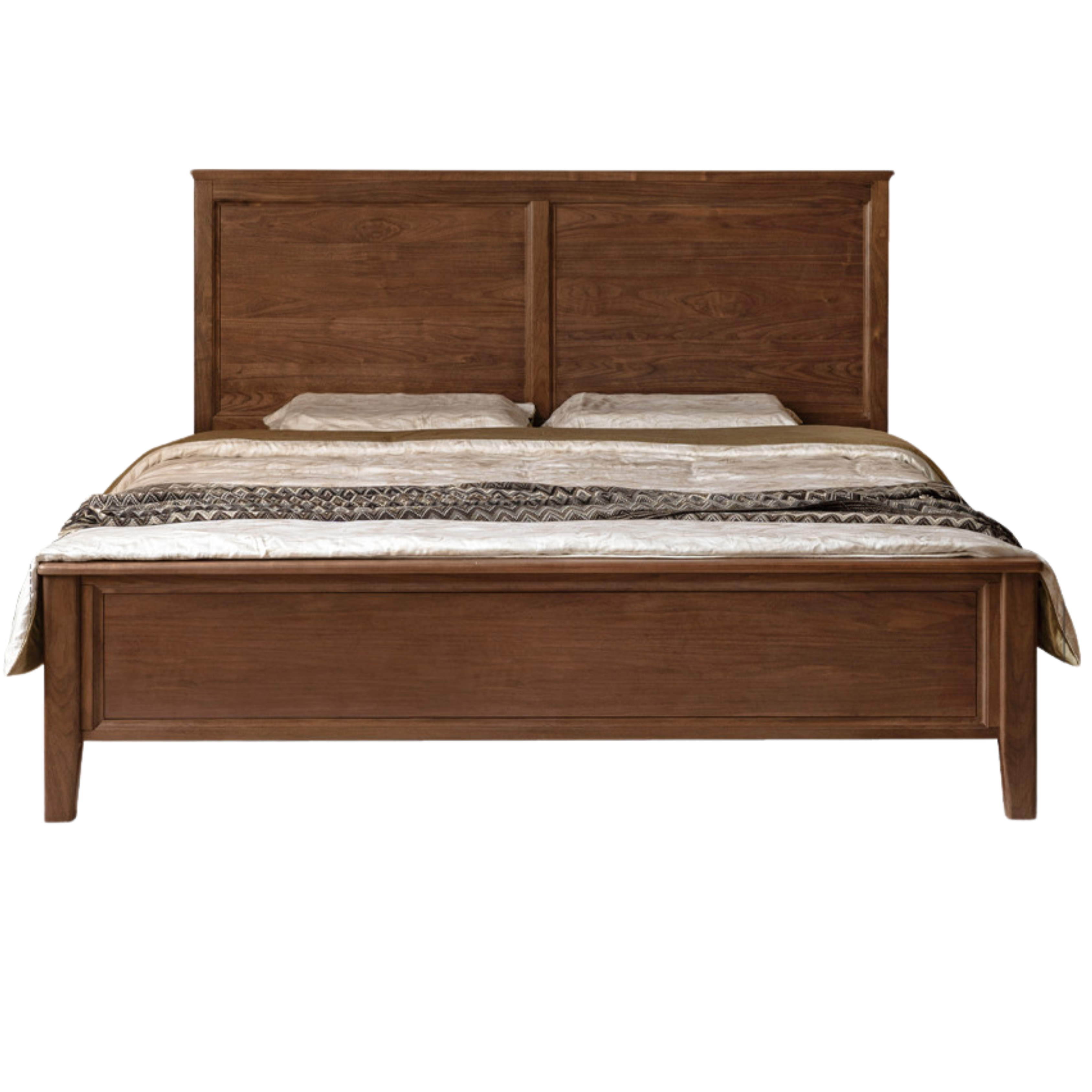 Black walnut solid wood American retro bed