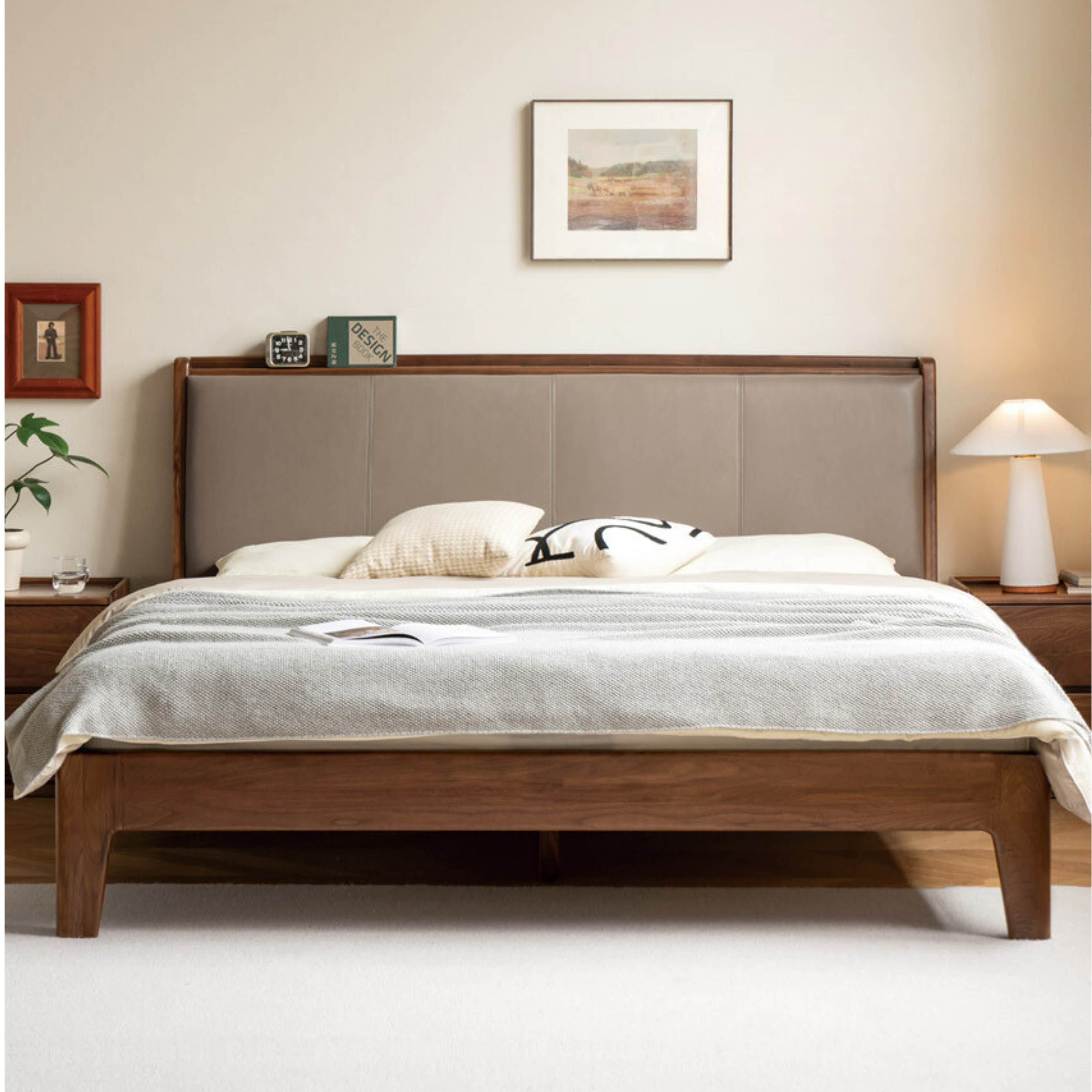 Black Walnut Solid Wood Top Layer Cowhide