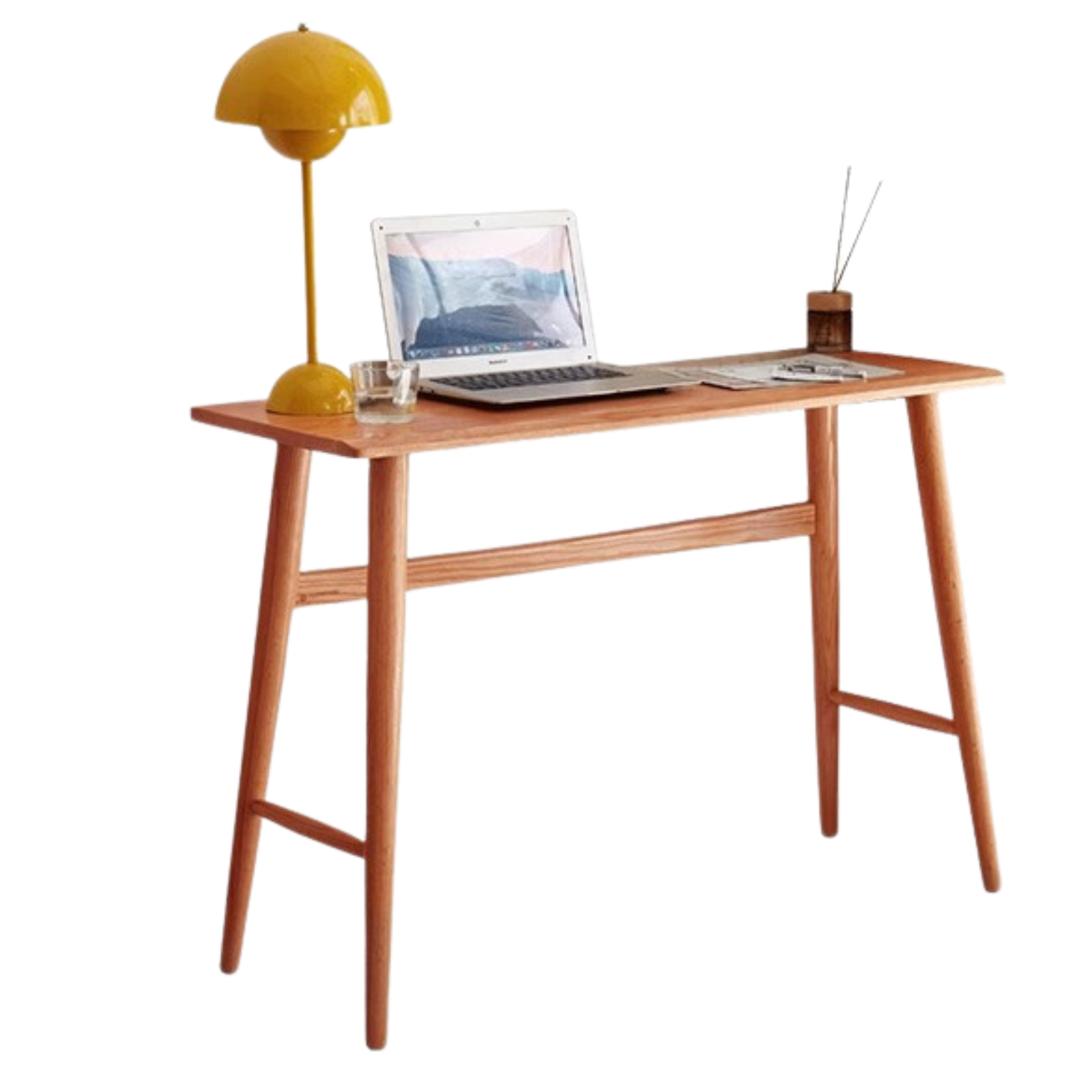 Oak, Cherry Solid Wood Narrow Office Desk