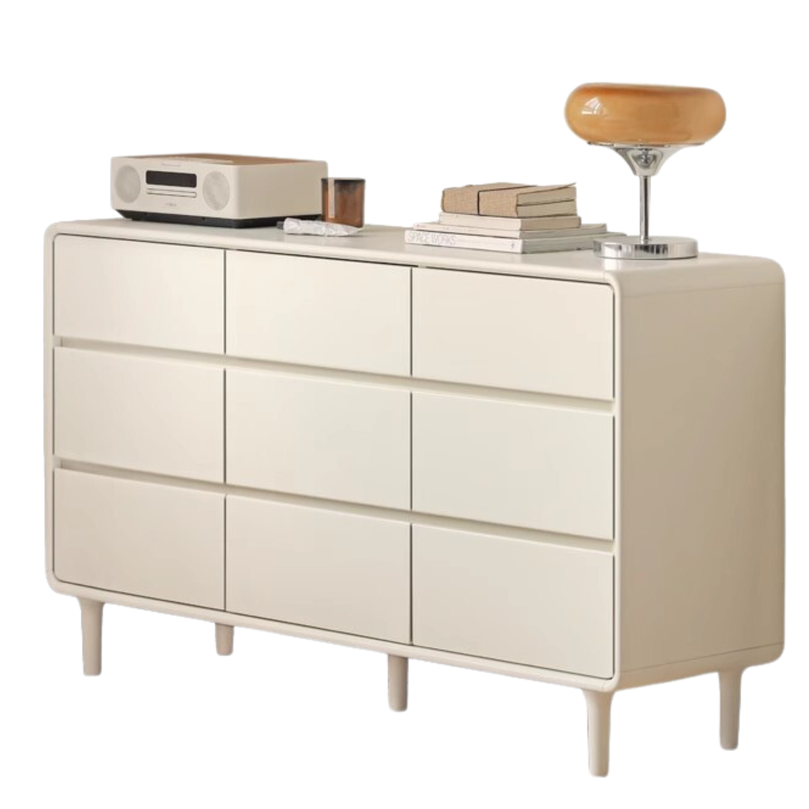 Ash Solid Wood Cream Style Chest of Drawers