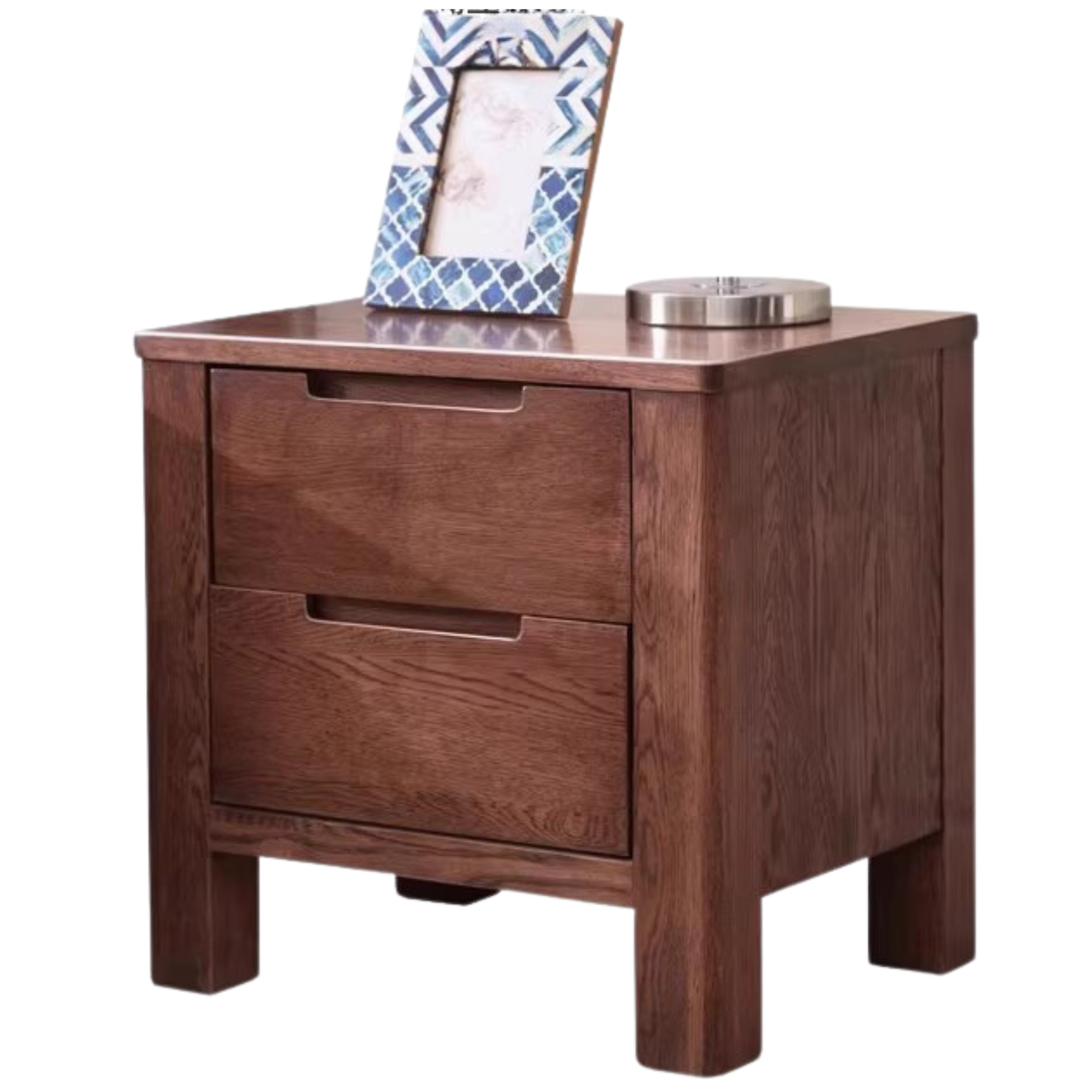 Oak Solid Wood Nordic Style Nightstand.