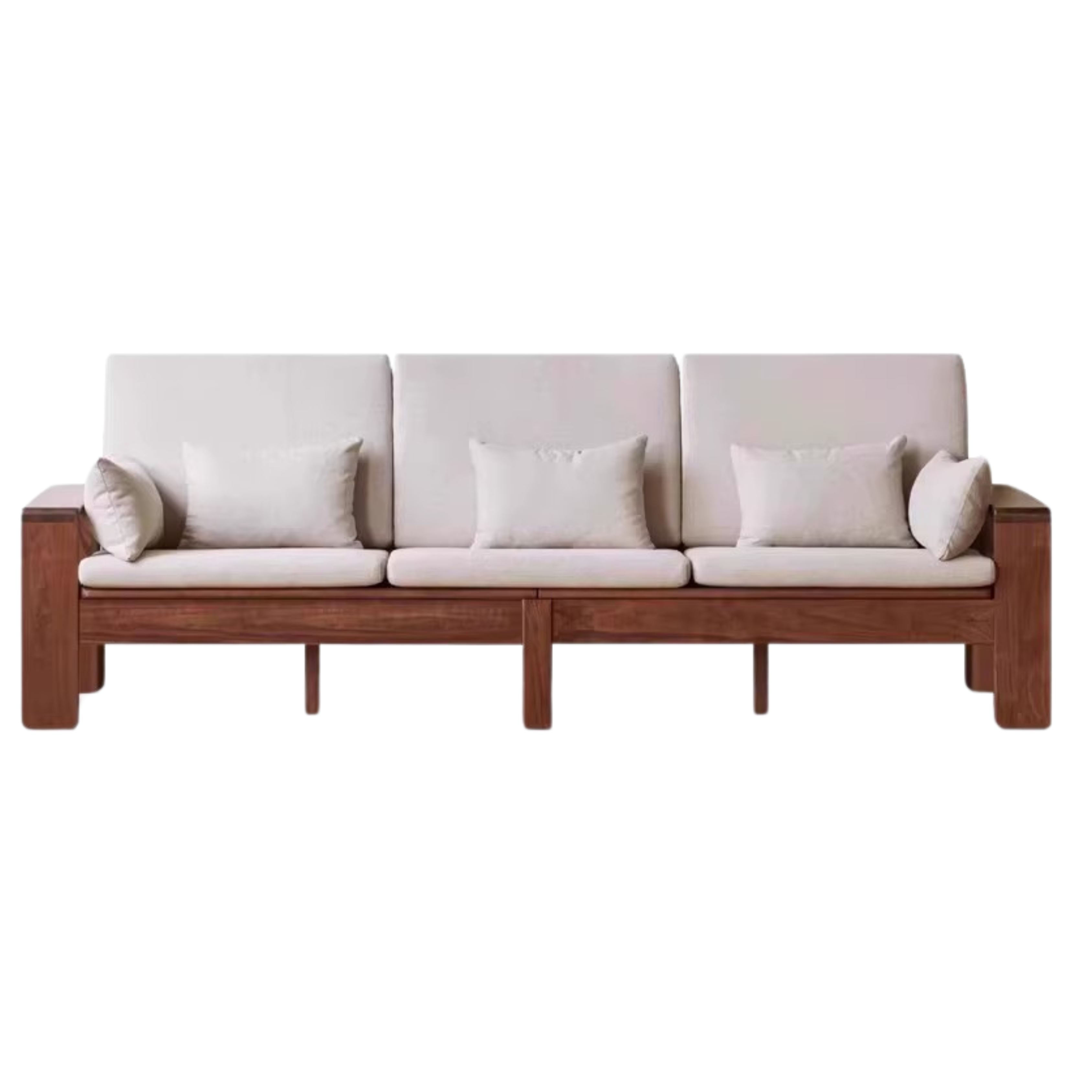 Black Walnut, Solid Sandalwood Fabric Sofa Nordic Dual-purpose Sofa-
