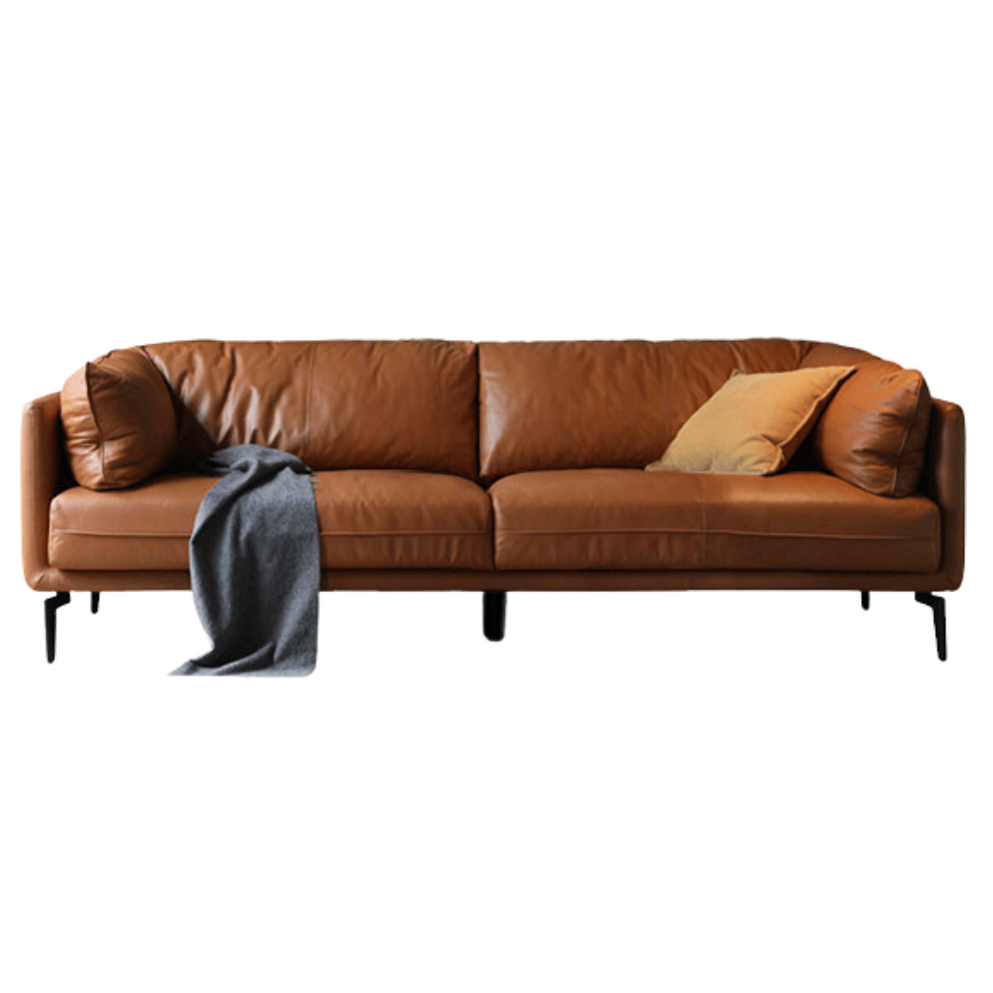 First Layer Cowhide, Organic Leather ,Tech Fabric Italian Style Sofa.