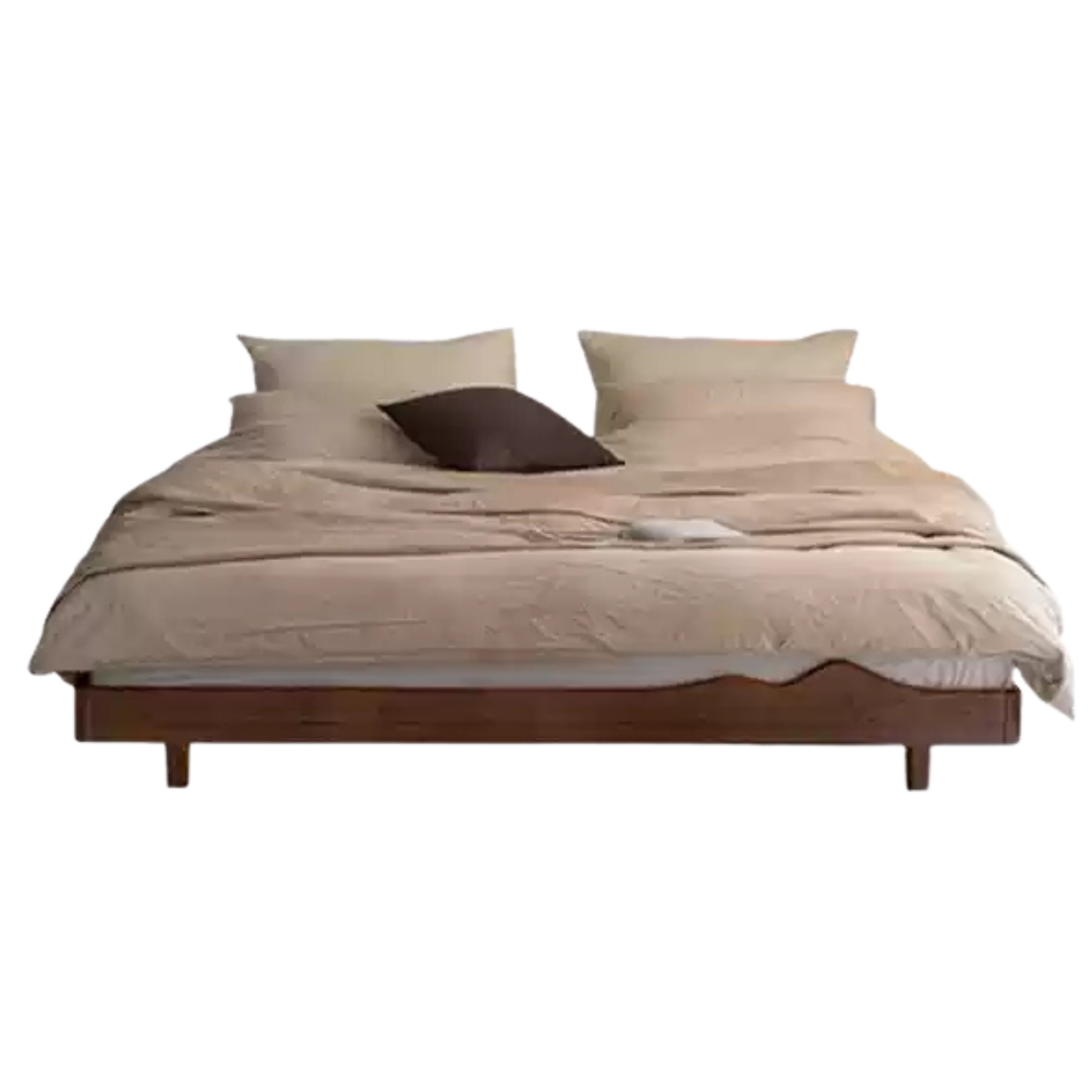Black Walnut, Ash Solid Wood Platform Bed, Headboard-Free Bed