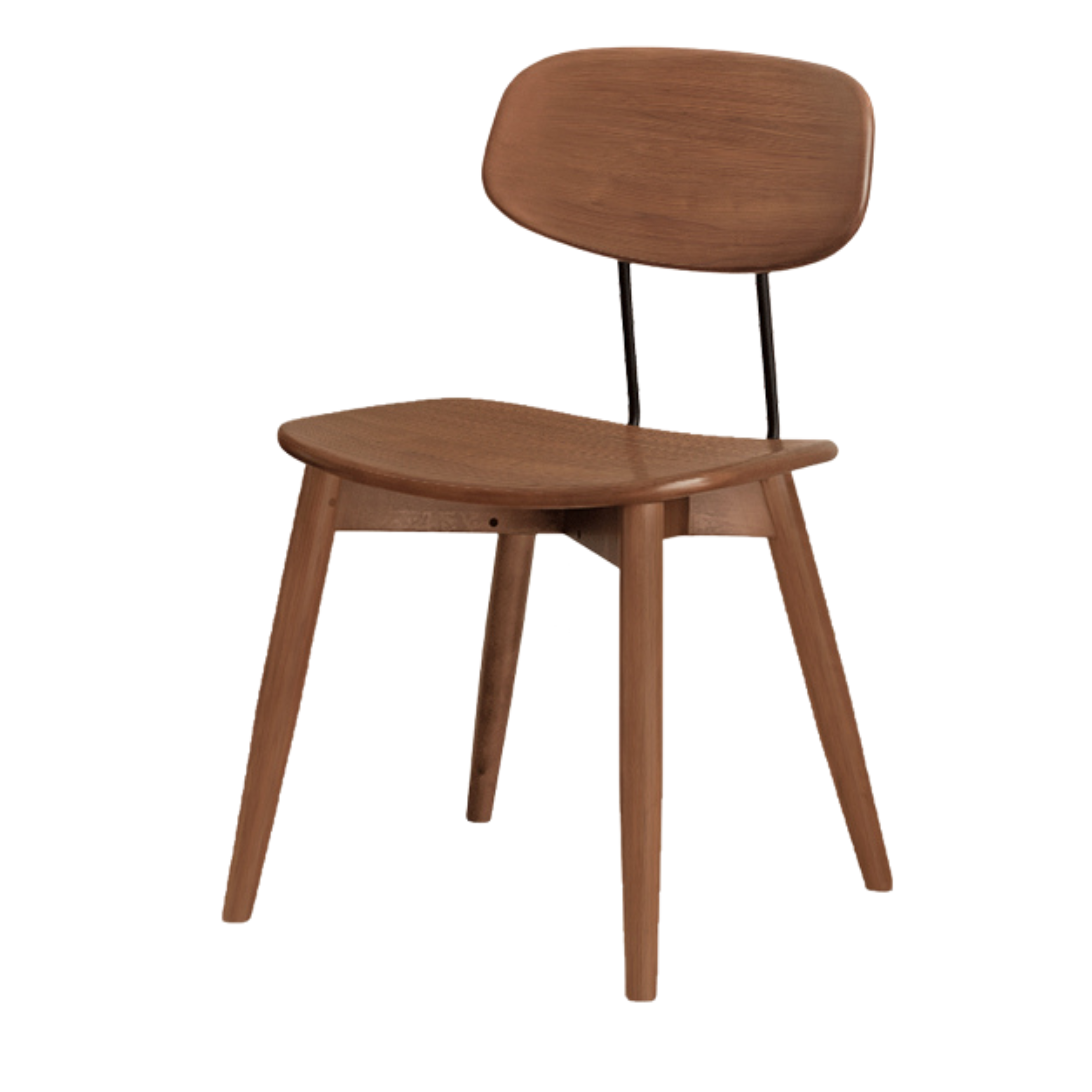 Set 2 pcs Cherry, Oak, Black Walnut Solid Wood Bauhaus Style Retro Dining Chair