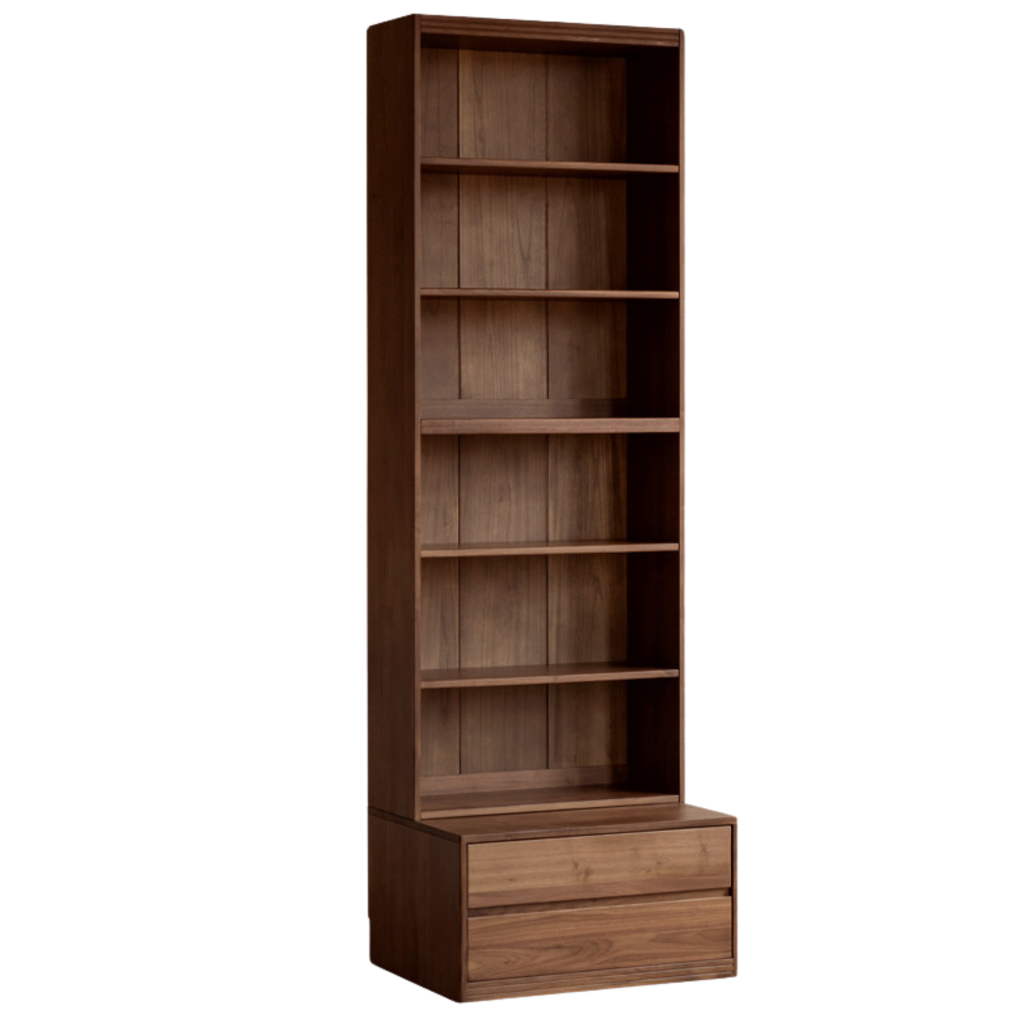 Black Walnut, Oak, Sandalwood, Ash Solid Wood Light Luxury Combined Bookshelf With Seat