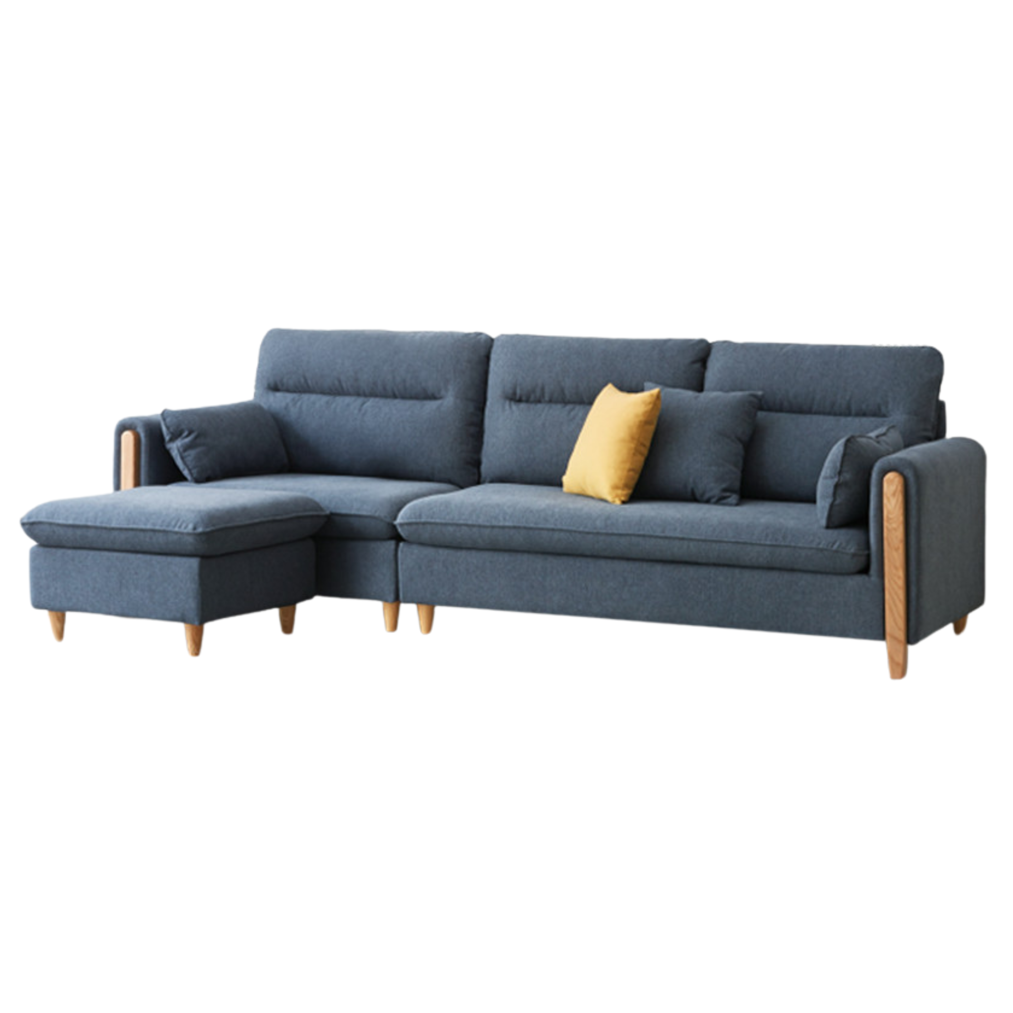 Oak Solid Wood Luxury Fabric Sofa.