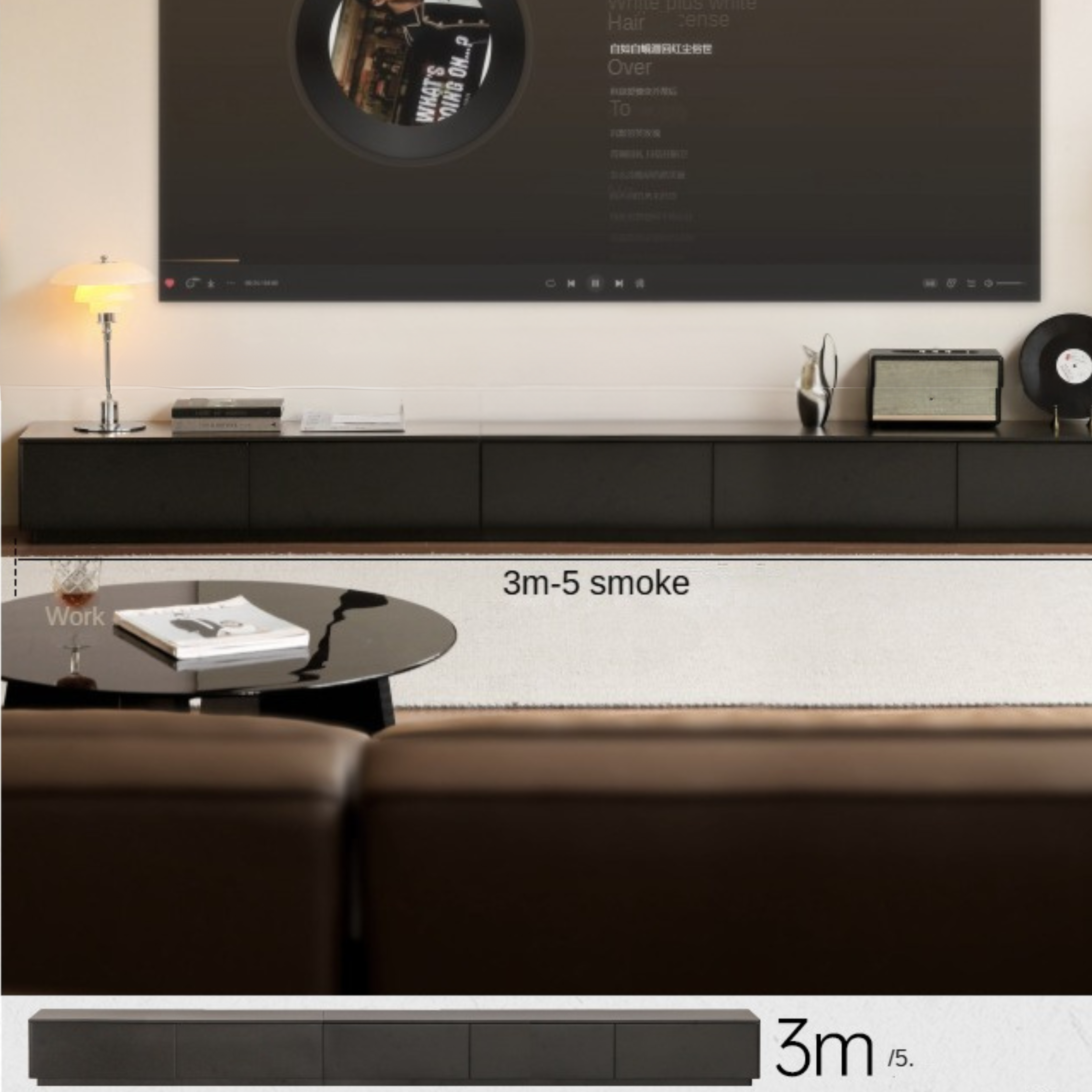 Poplar Solid Wood Floor Storage TV Cabinet.