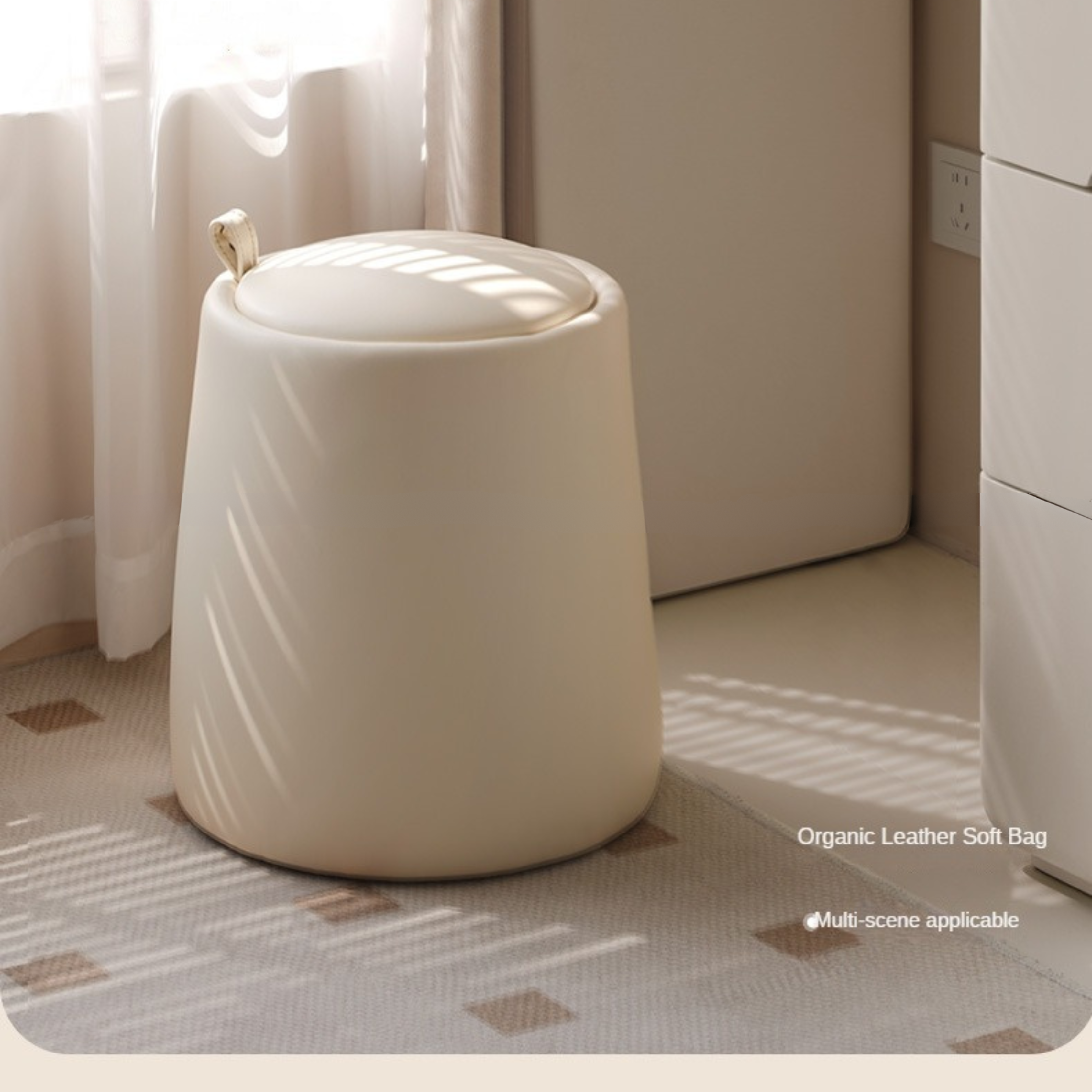 Leather Makeup Dressing Stool Cream Style