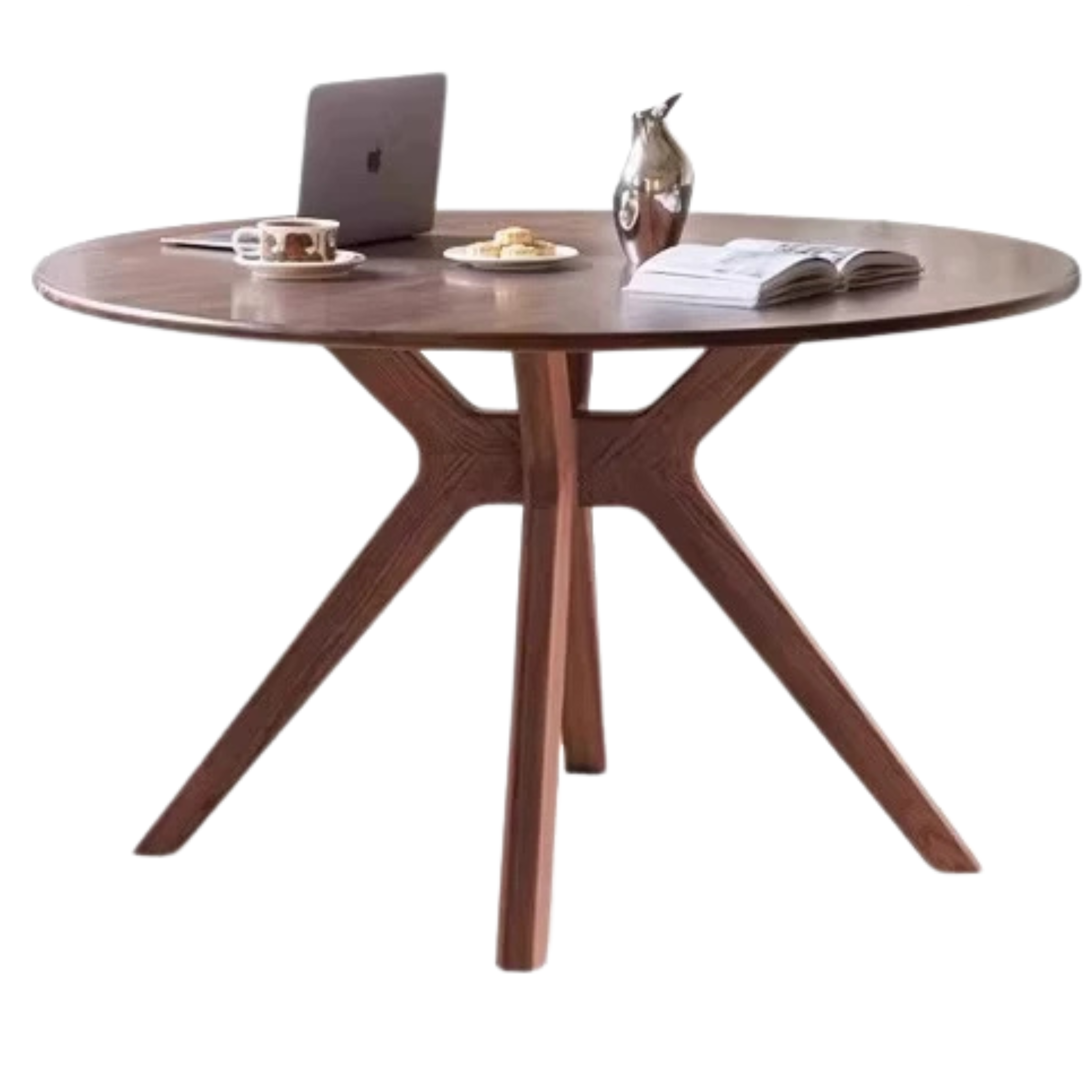 Black Walnut Solid Wood Round Dining Table