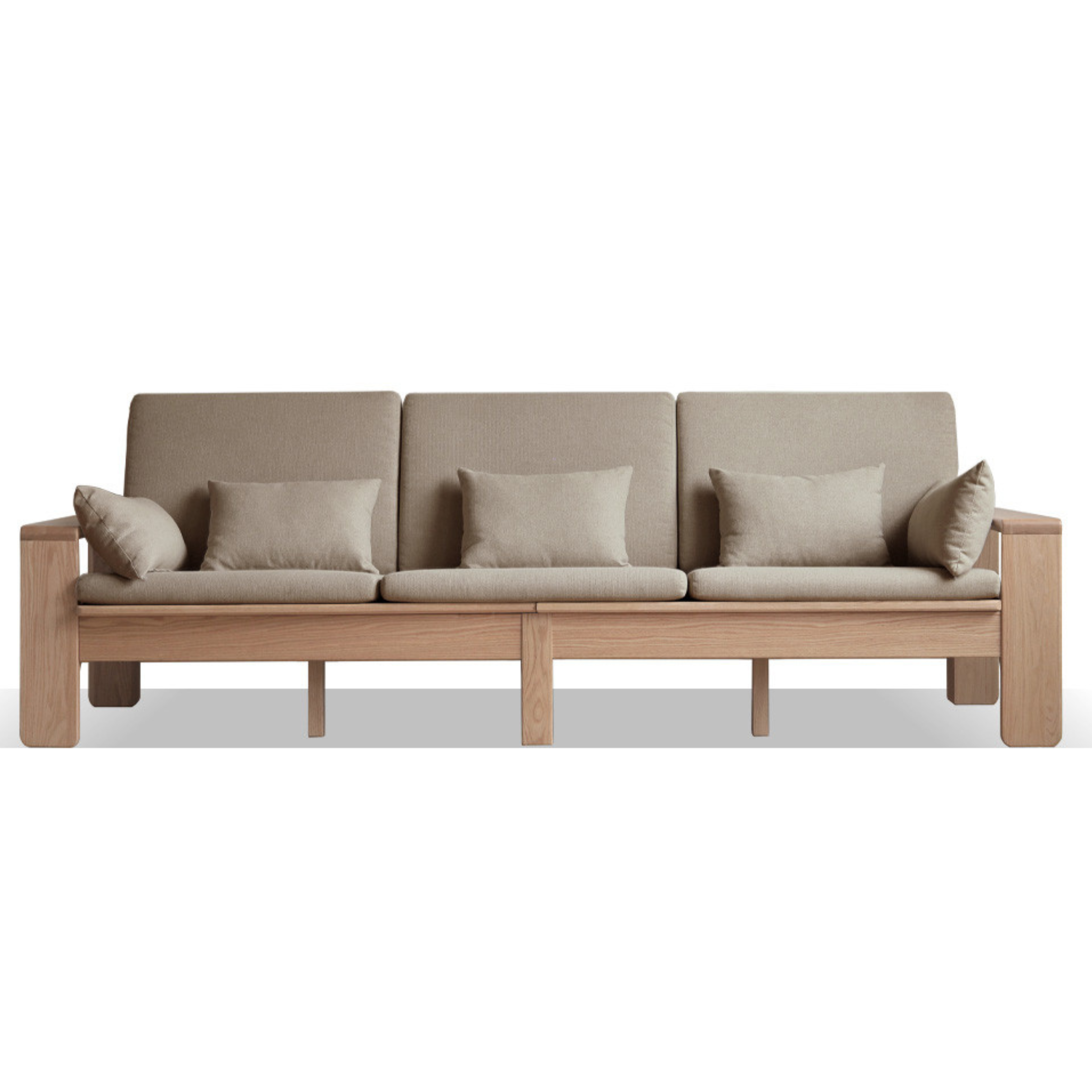 Oak Solid Wood Modern Nordic Fabric Sofa.
