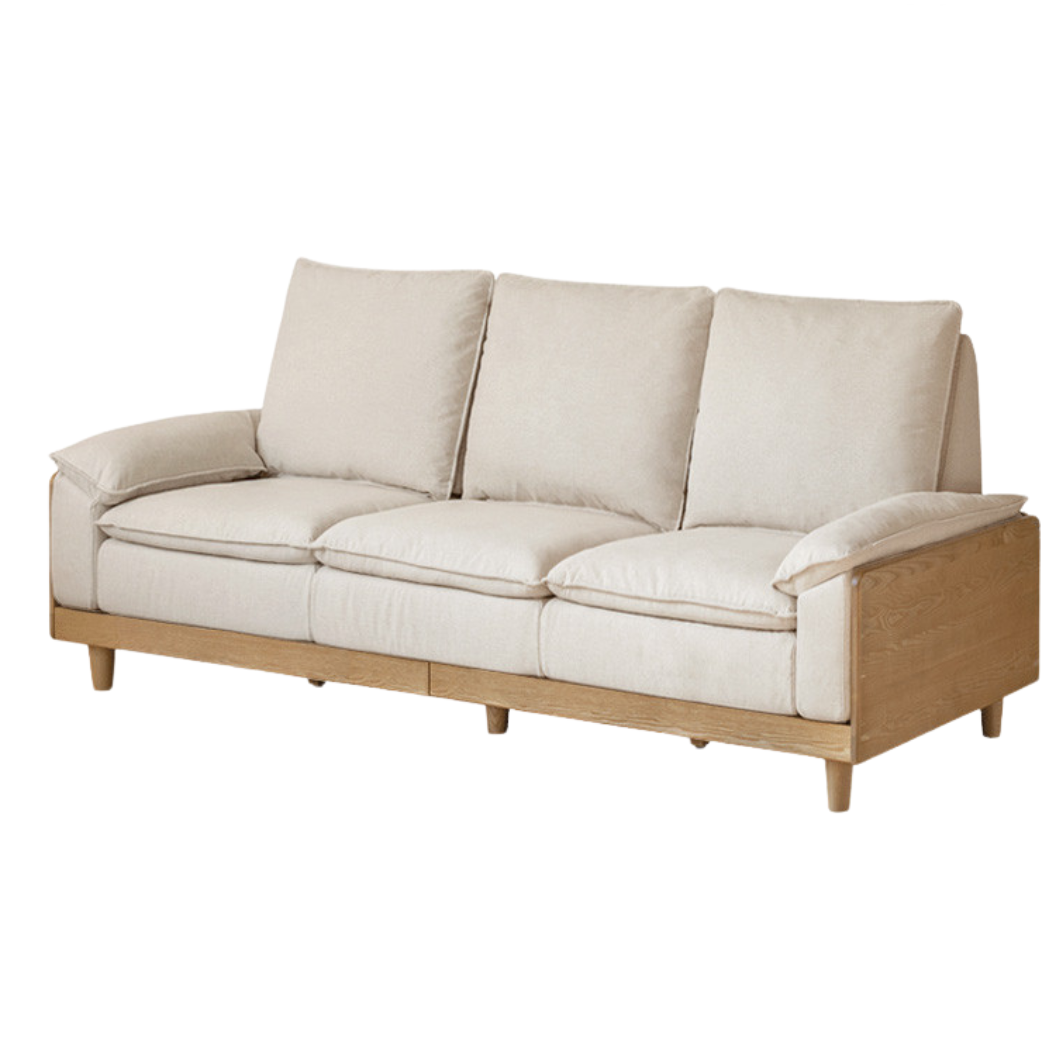 Ash Solid Wood Straight Sofa Modern.