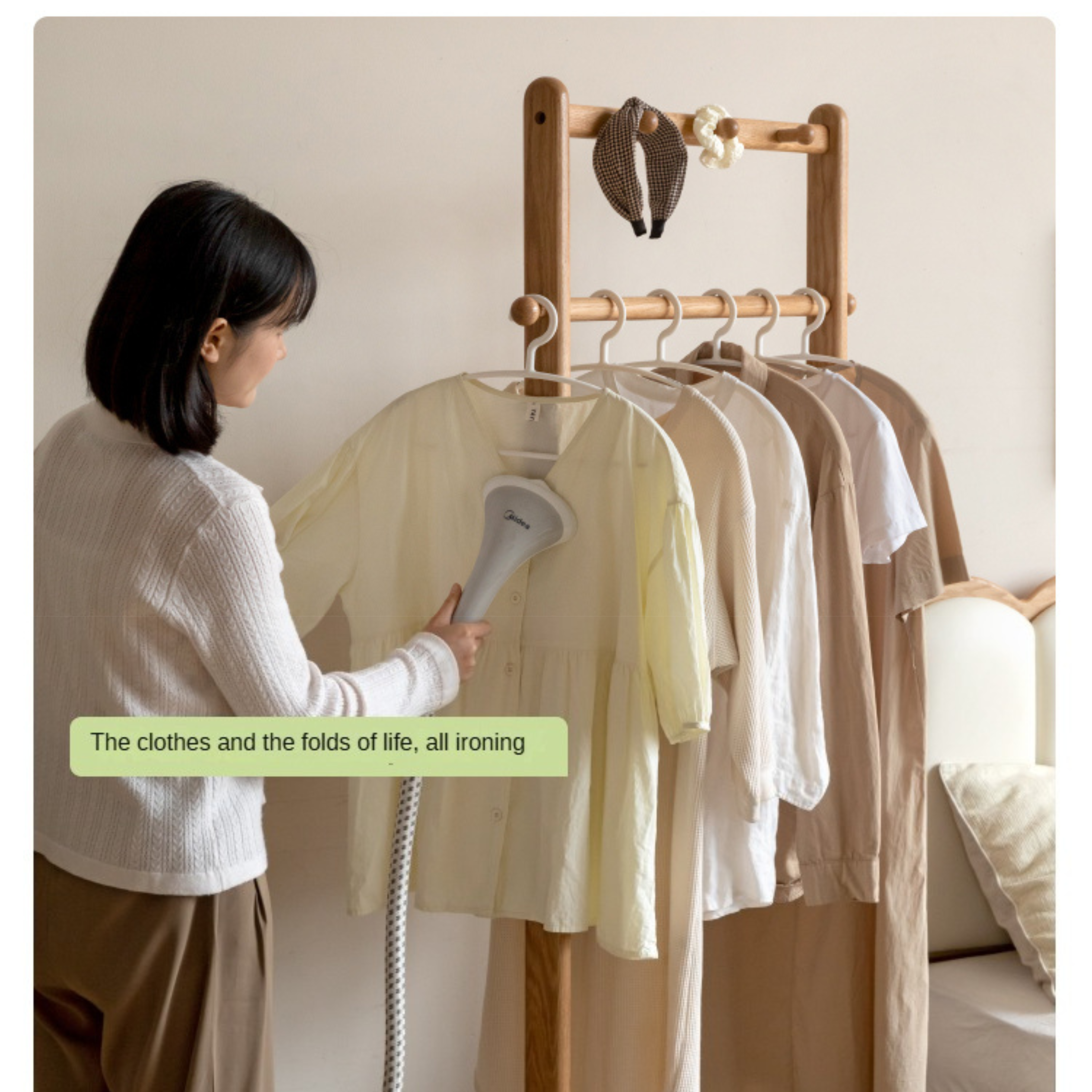 Oak, Birch, Solid Rubberwood Movable Hanger