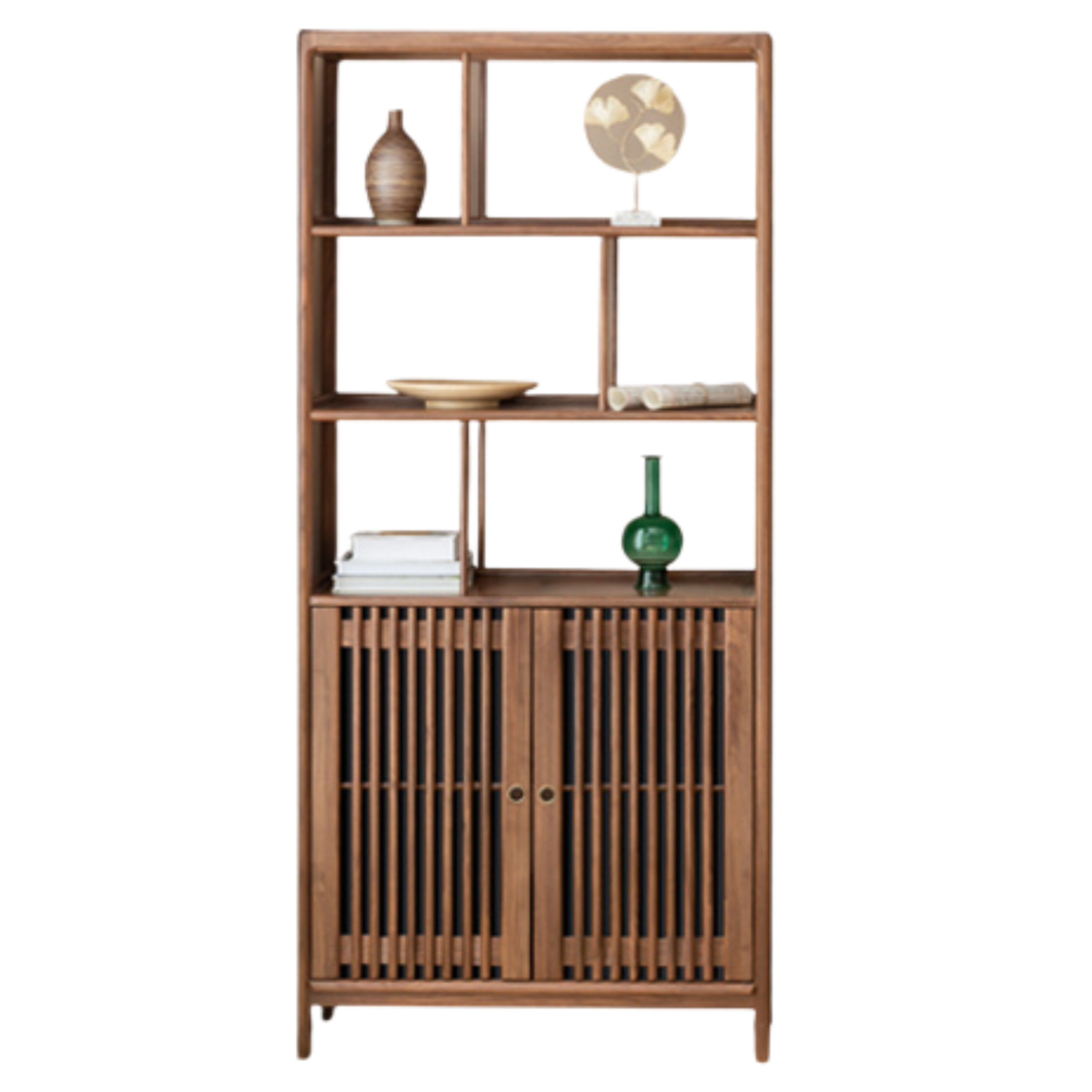 Ash Solid Wood Bookshelf Combined Bookcase Display Cabinet Wall Shelf