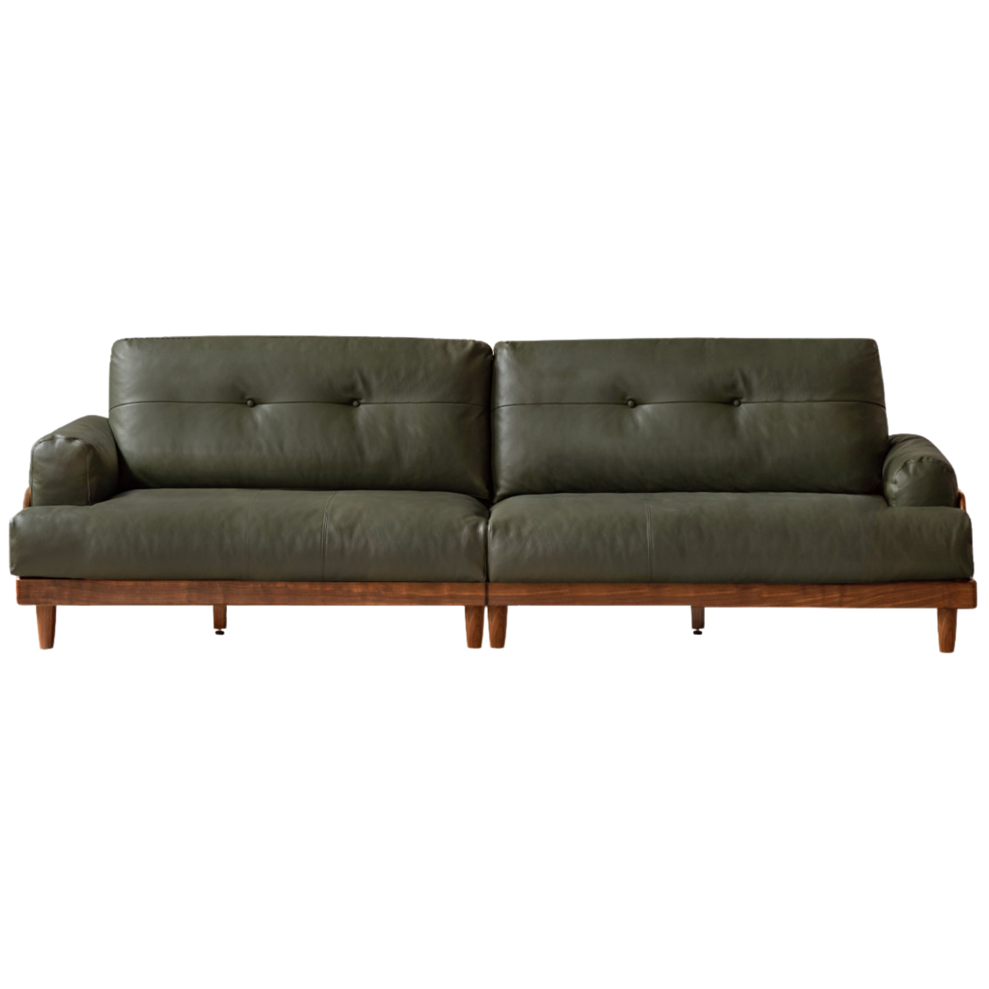 Black Walnut Solid Wood Leather, Fabric Sofa Modern