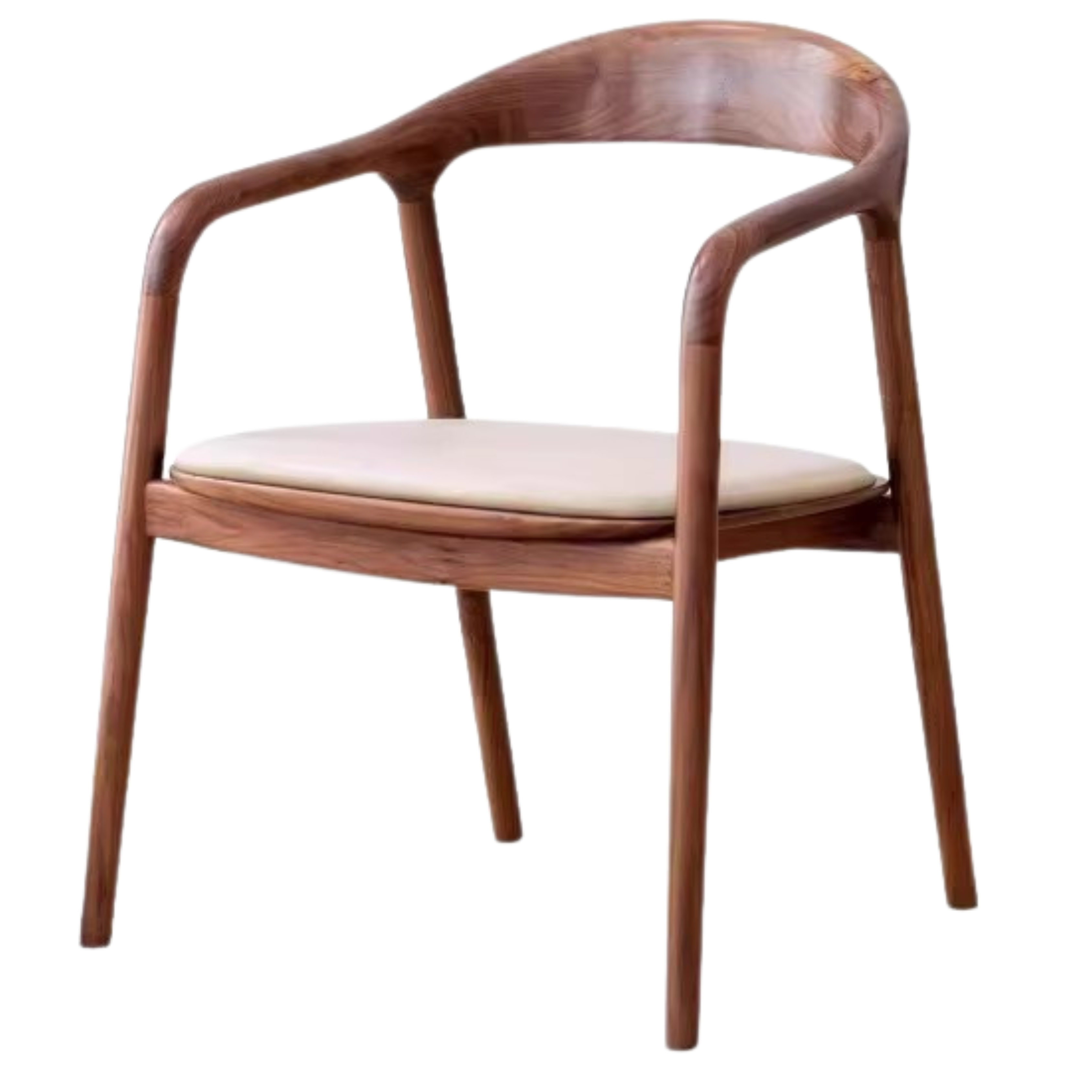 Black Walnut, Ash Solid Wood First Layer Cowhide Horn Chair