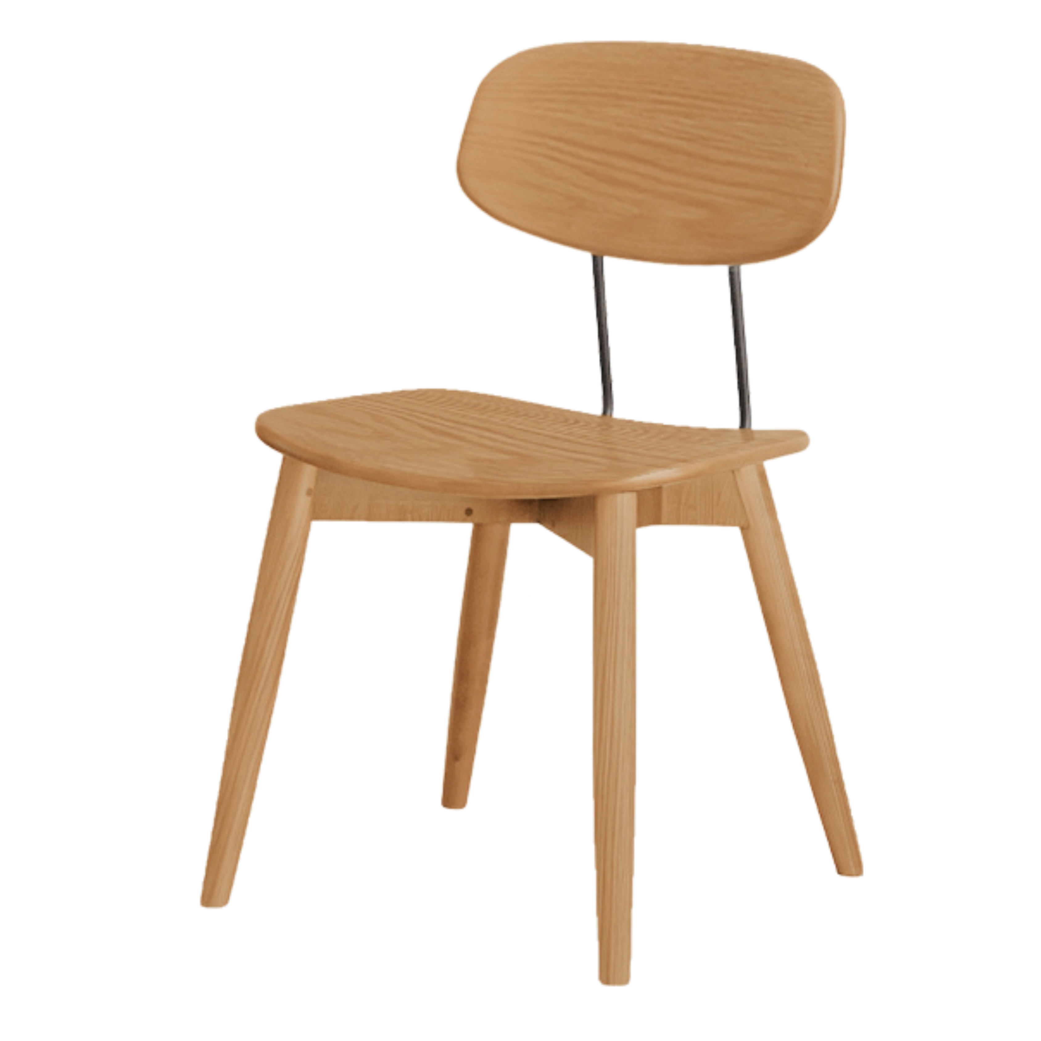 Set 2 pcs Cherry, Oak, Black Walnut Solid Wood Bauhaus Style Retro Dining Chair