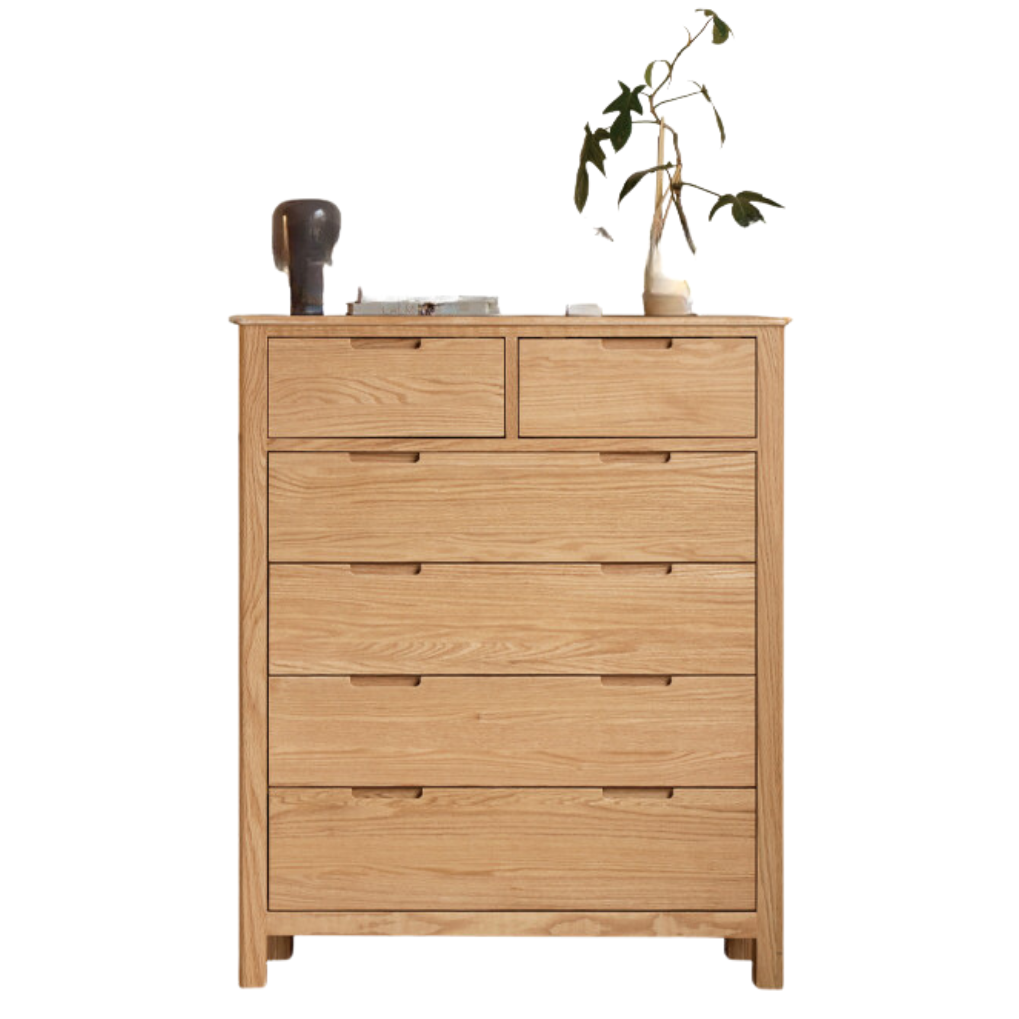 Oak Solid Wood, Solid Rubberwood Nordic Chest of Drawers