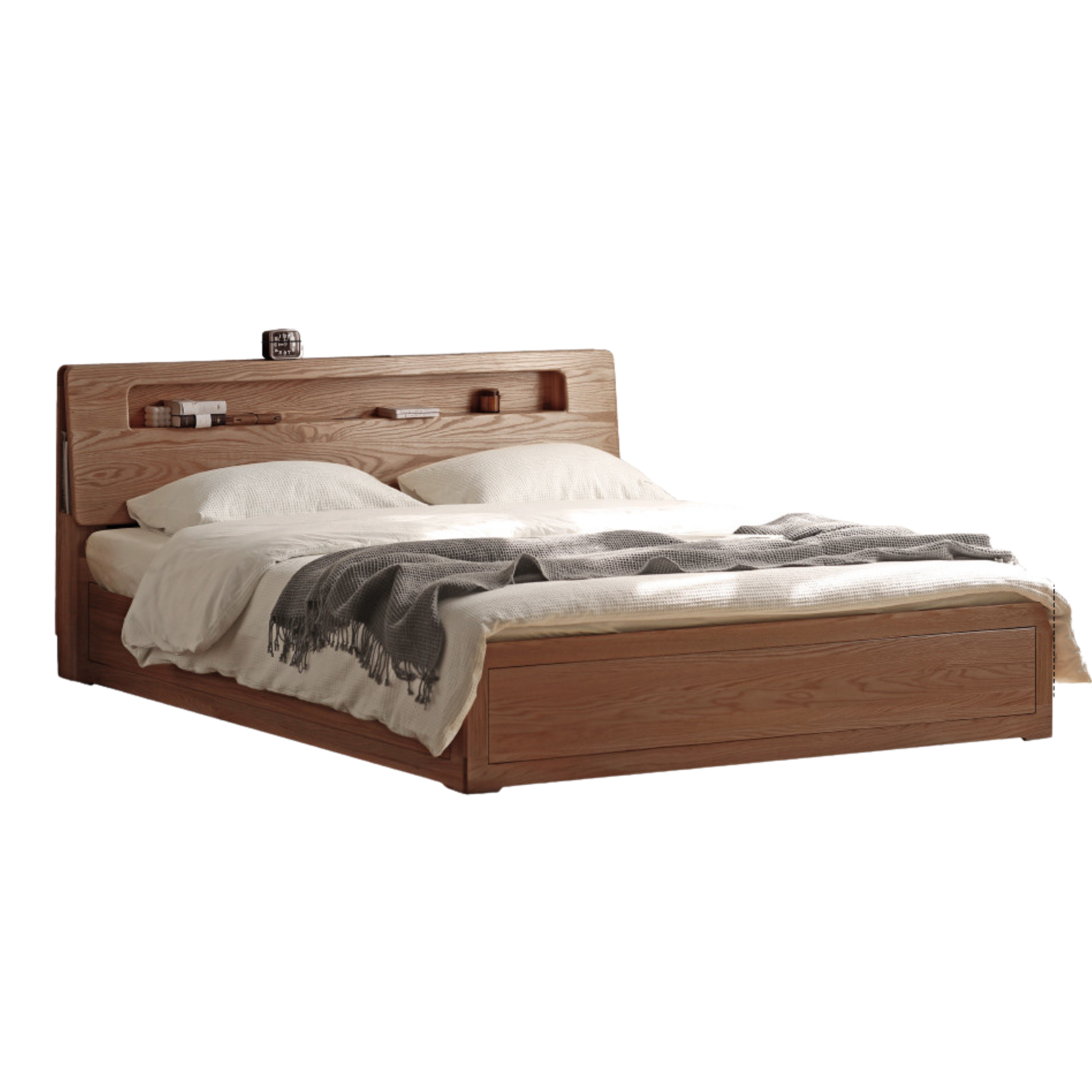 Oak Solid Wood Luminous Box Bed