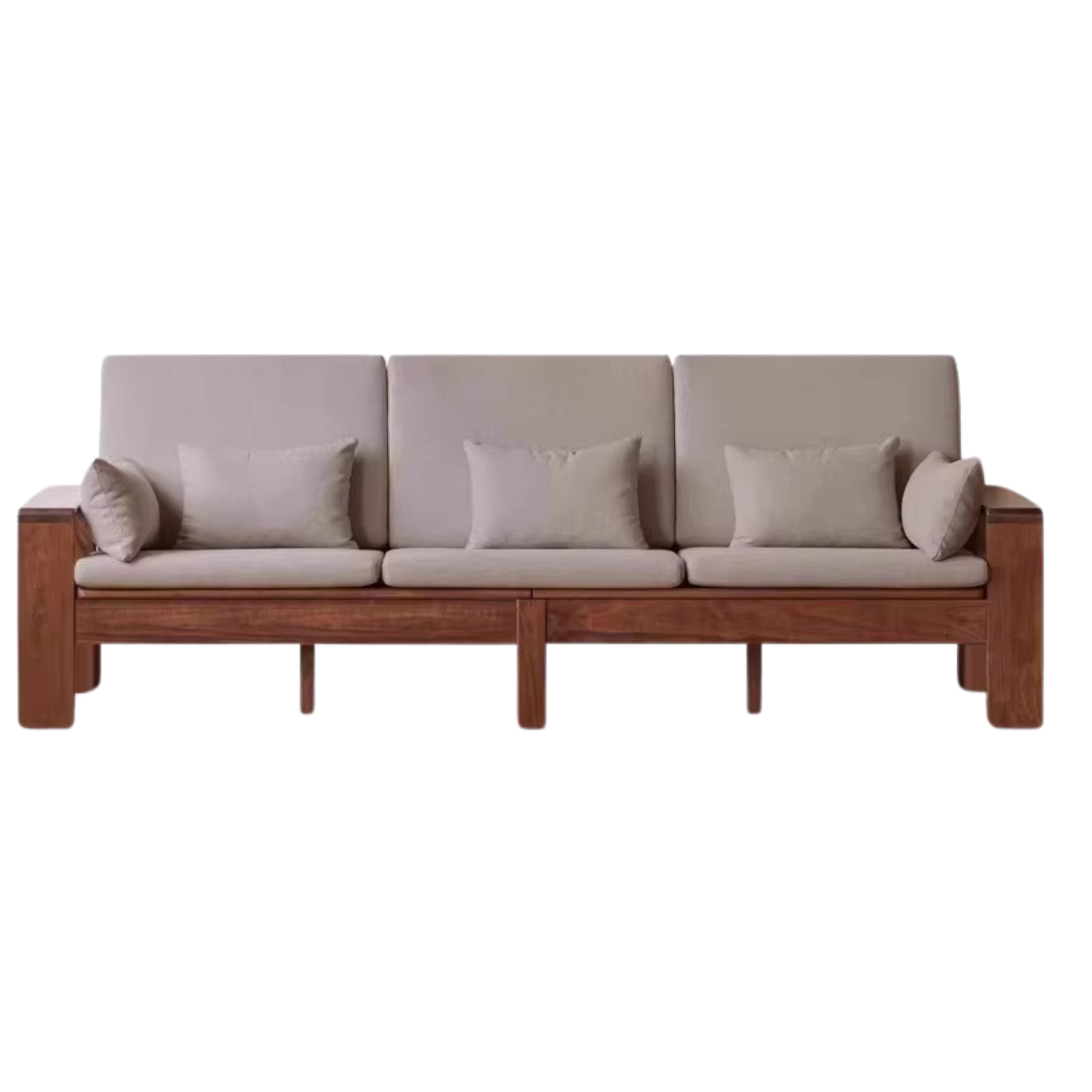 Black Walnut, Solid Sandalwood Fabric Sofa Nordic Dual-purpose Sofa-