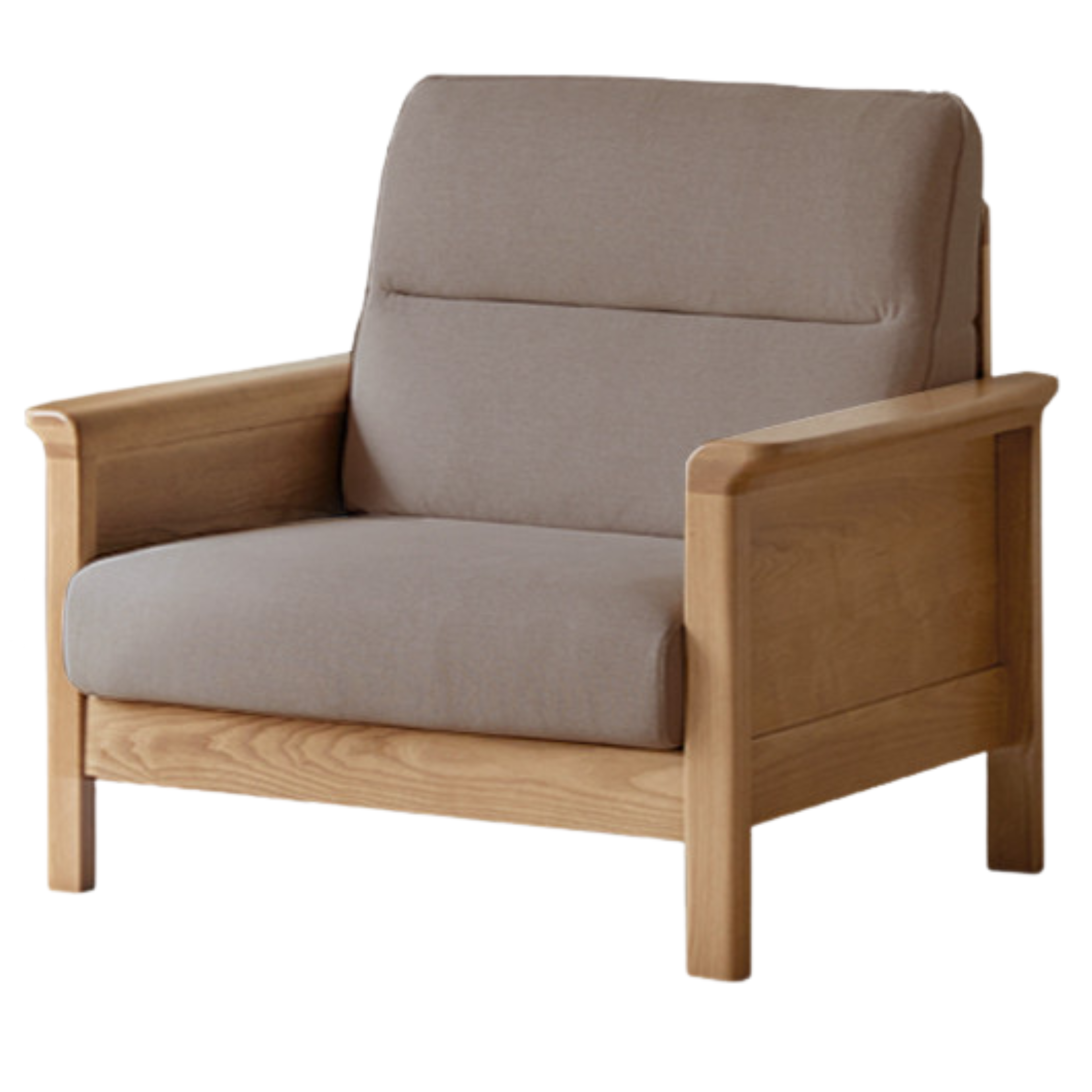 Ash Solid Wood Modern High Back Sofa