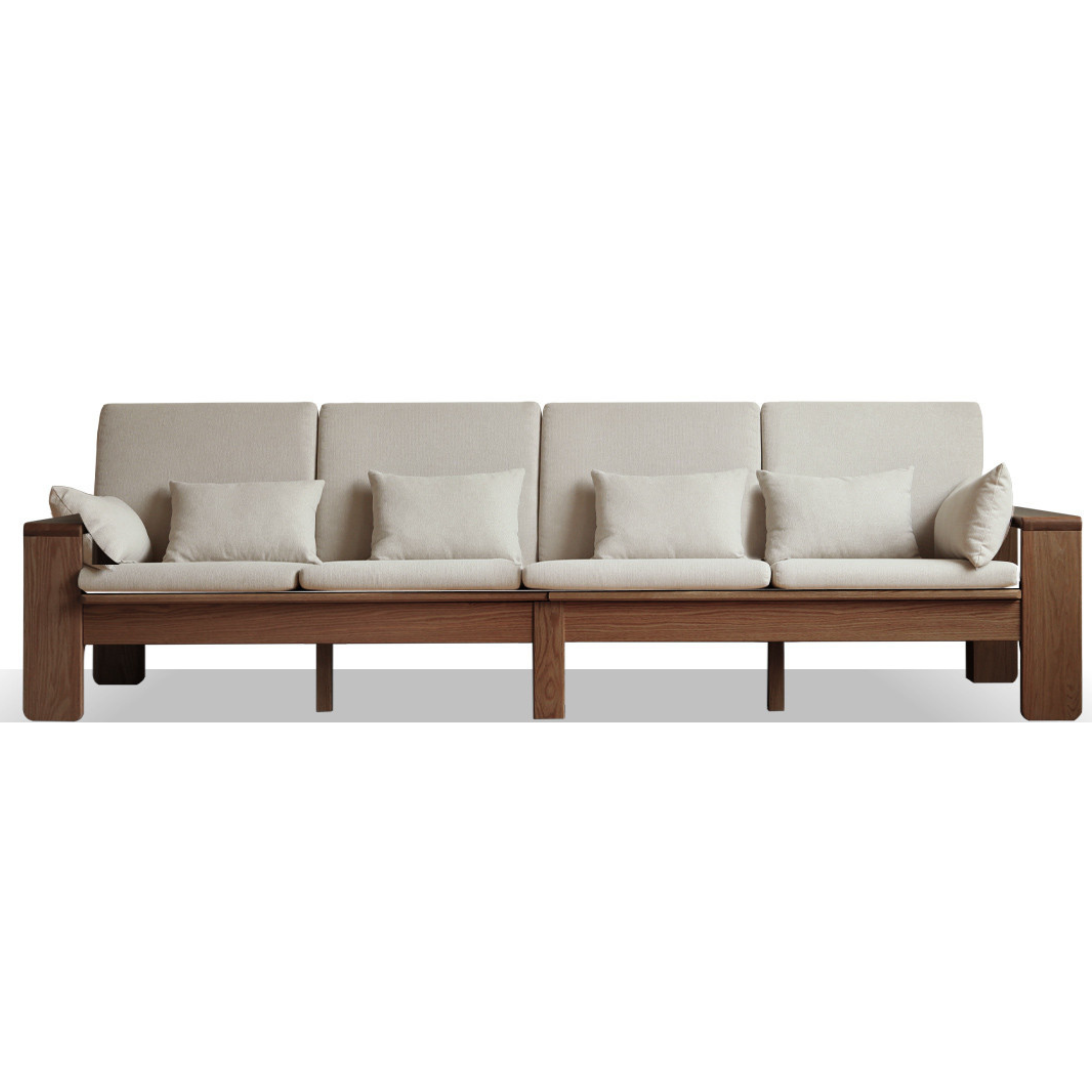 Oak, Ash Solid Wood Modern Nordic Fabric Sofa.