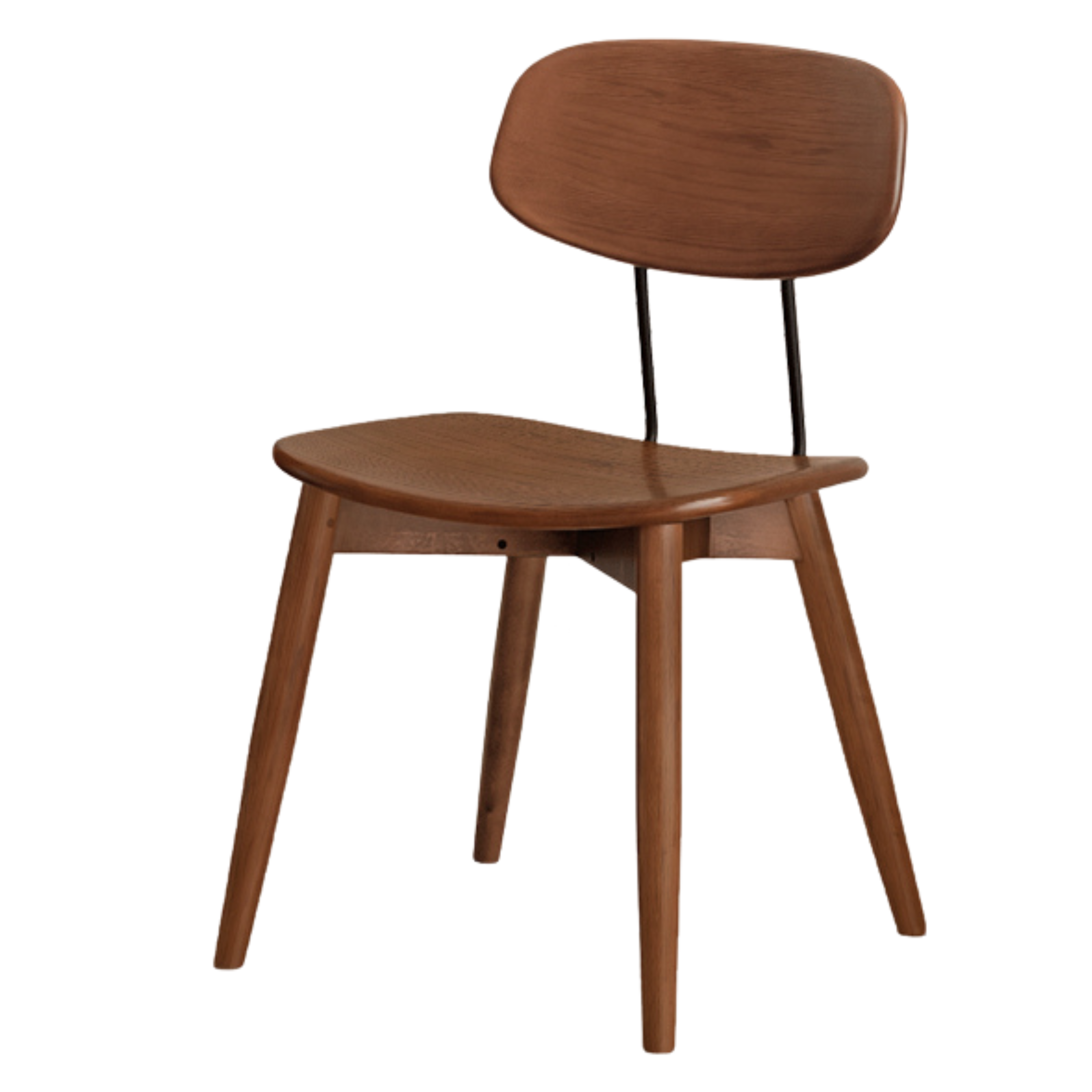 Set 2 pcs Cherry, Oak, Black Walnut Solid Wood Bauhaus Style Retro Dining Chair