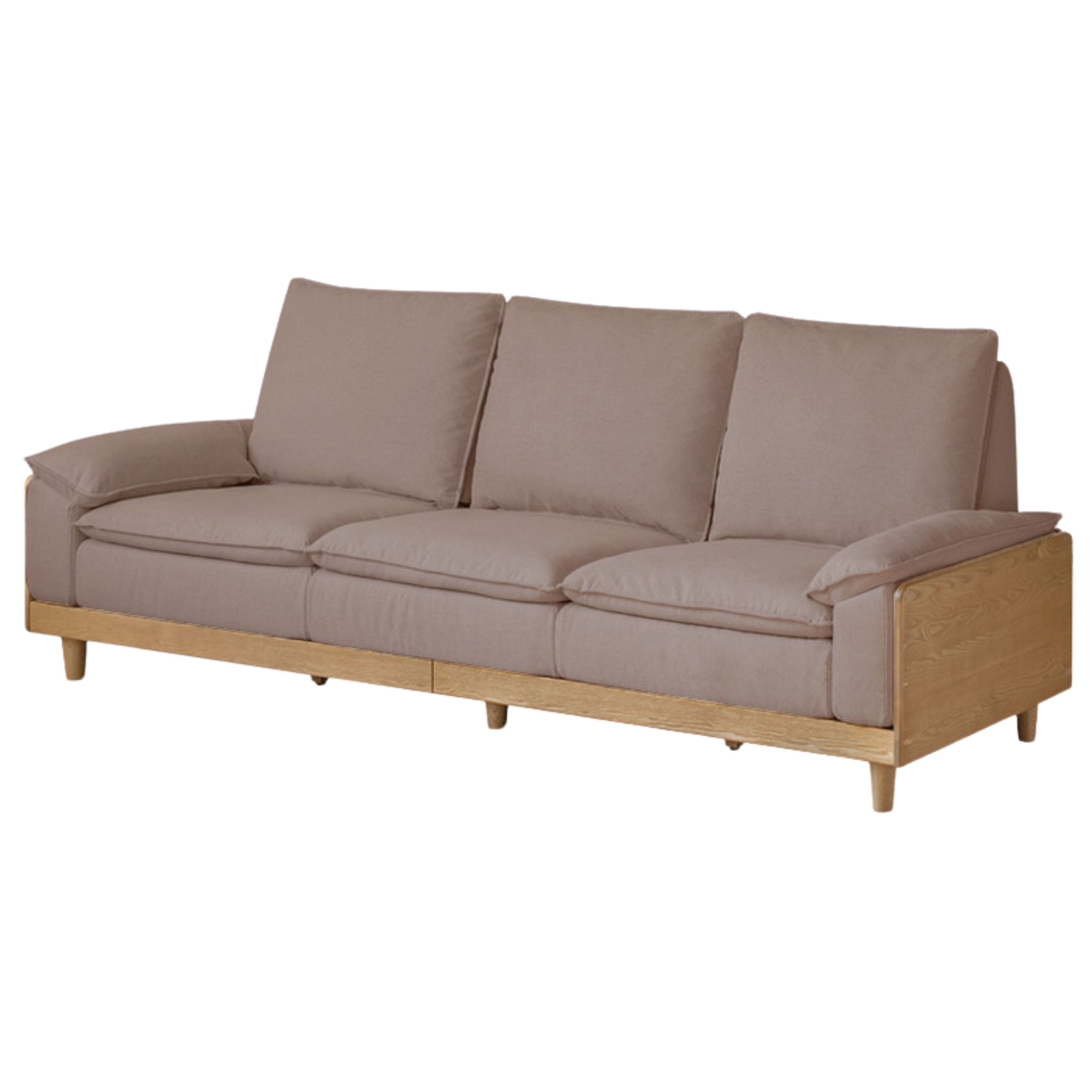 Ash Solid Wood Straight Sofa Modern.