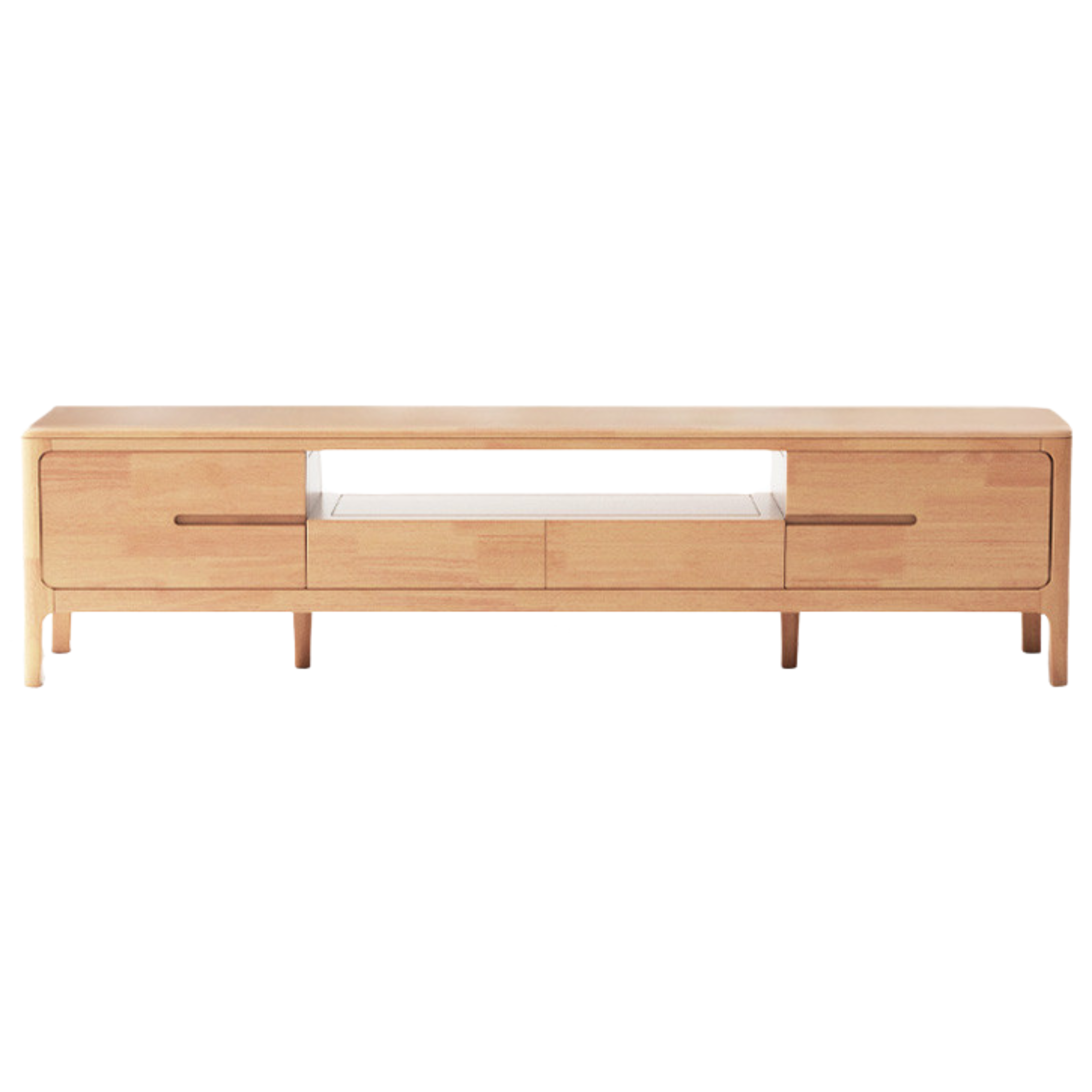 Oak, Rubber Solid wood Modern TV Stand.