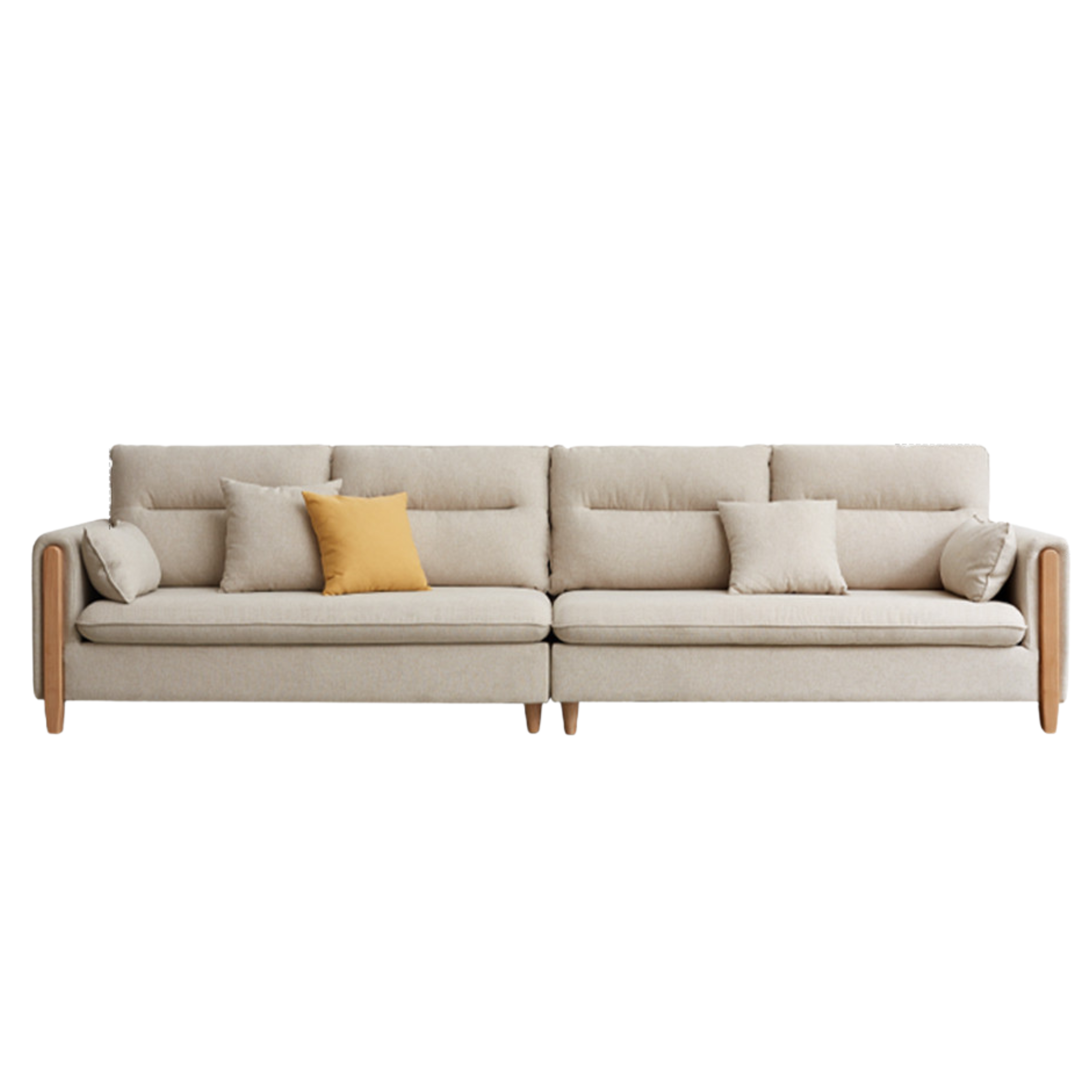 Oak Solid Wood Luxury Fabric Sofa.
