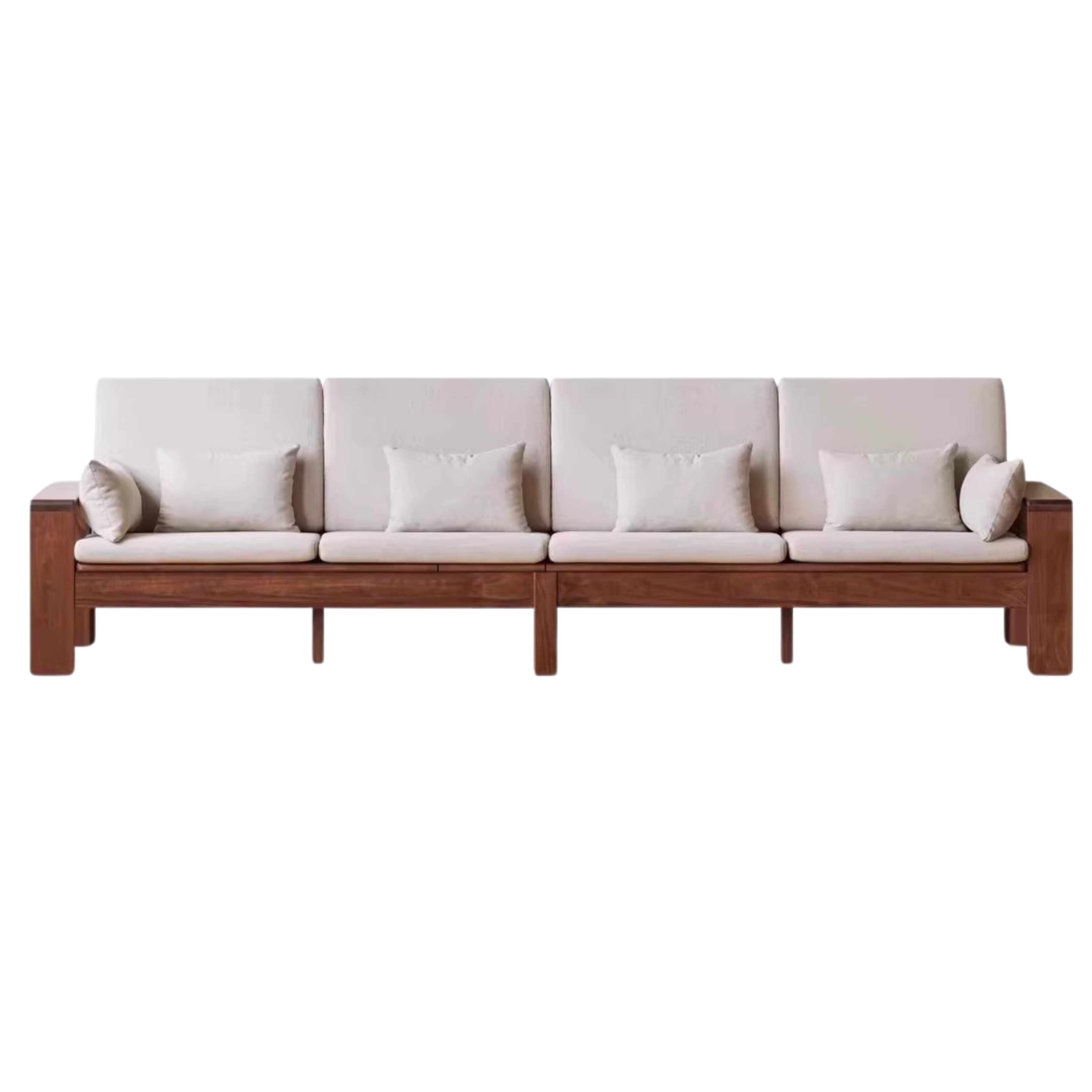 Black Walnut, Solid Sandalwood Fabric Sofa Nordic Dual-purpose Sofa-