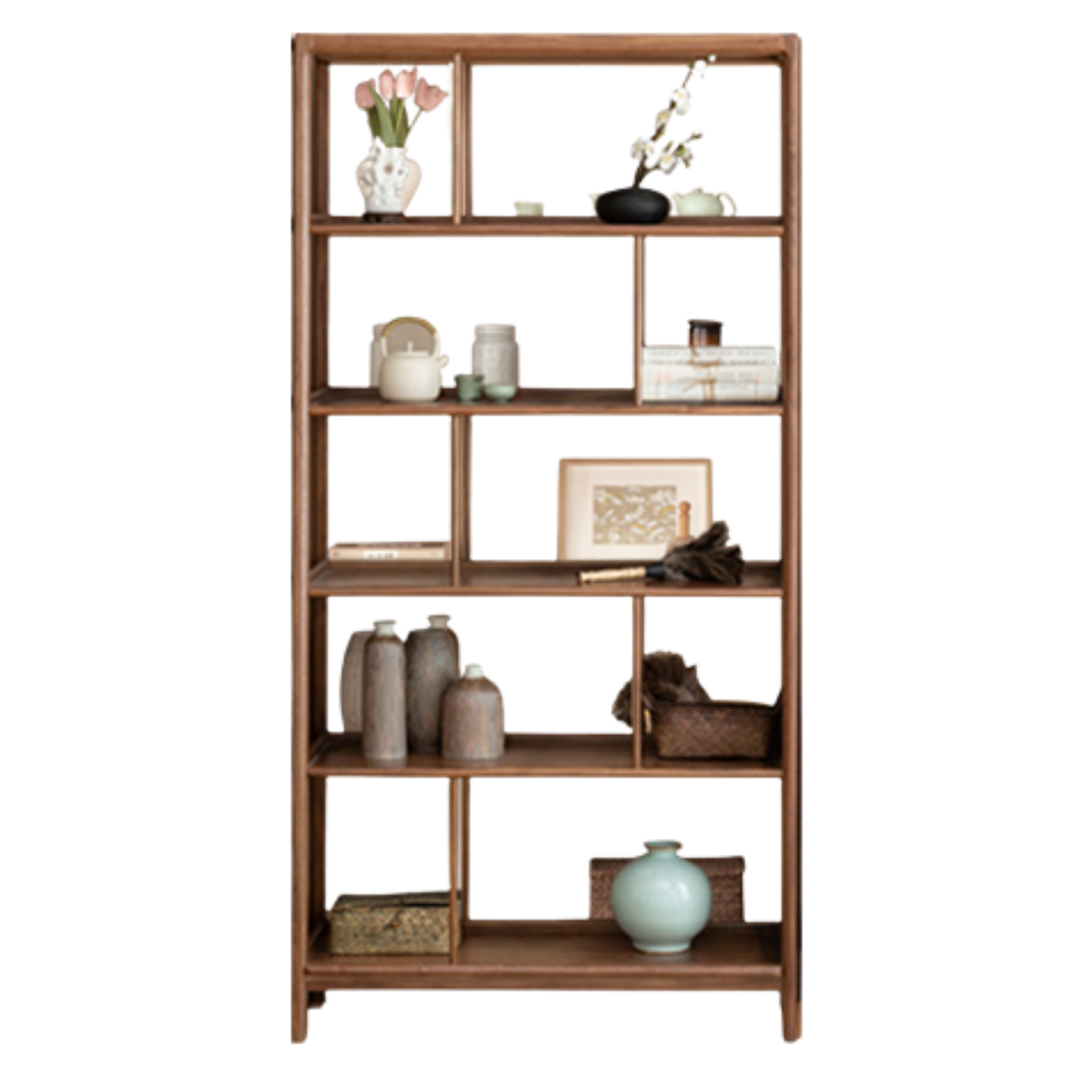 Ash Solid Wood Bookshelf Combined Bookcase Display Cabinet Wall Shelf