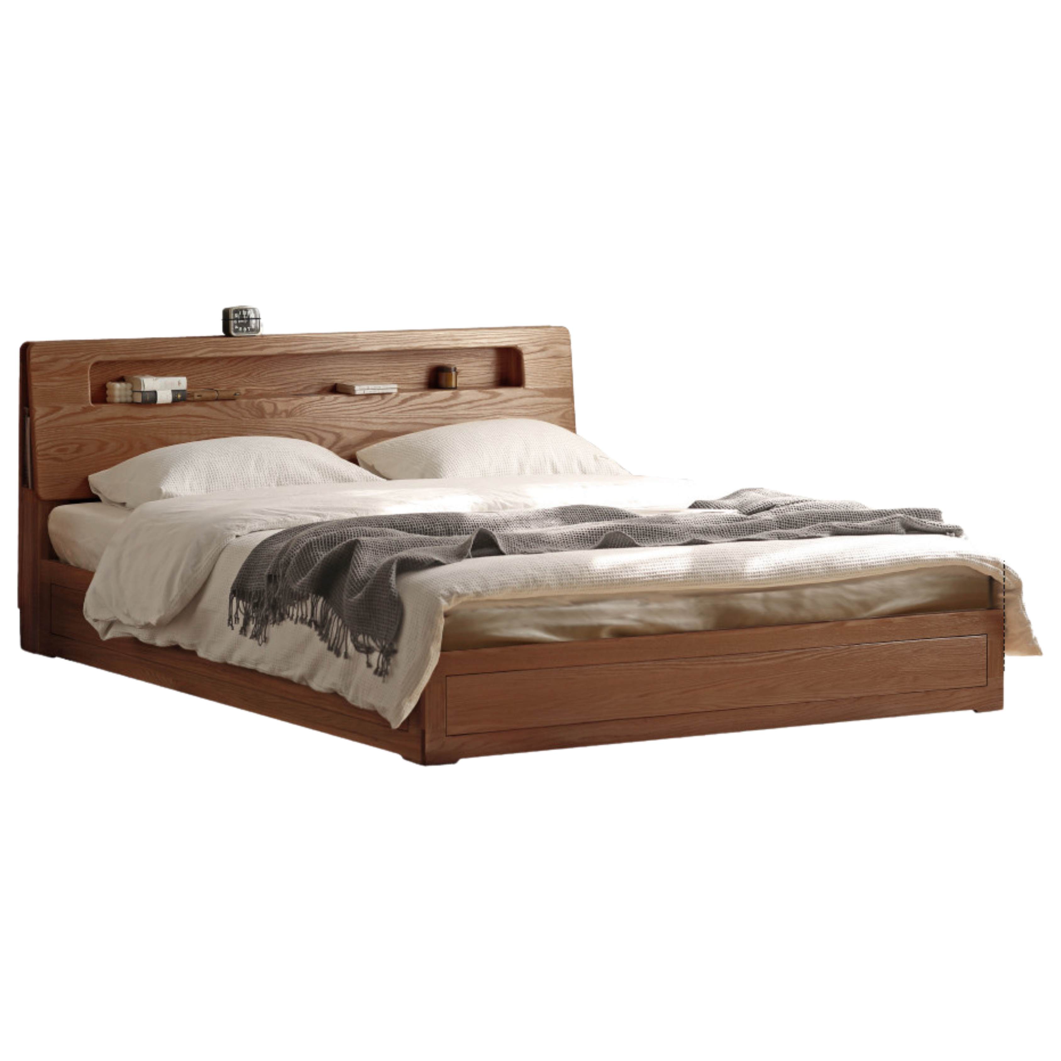 Oak Solid Wood Luminous Box Bed