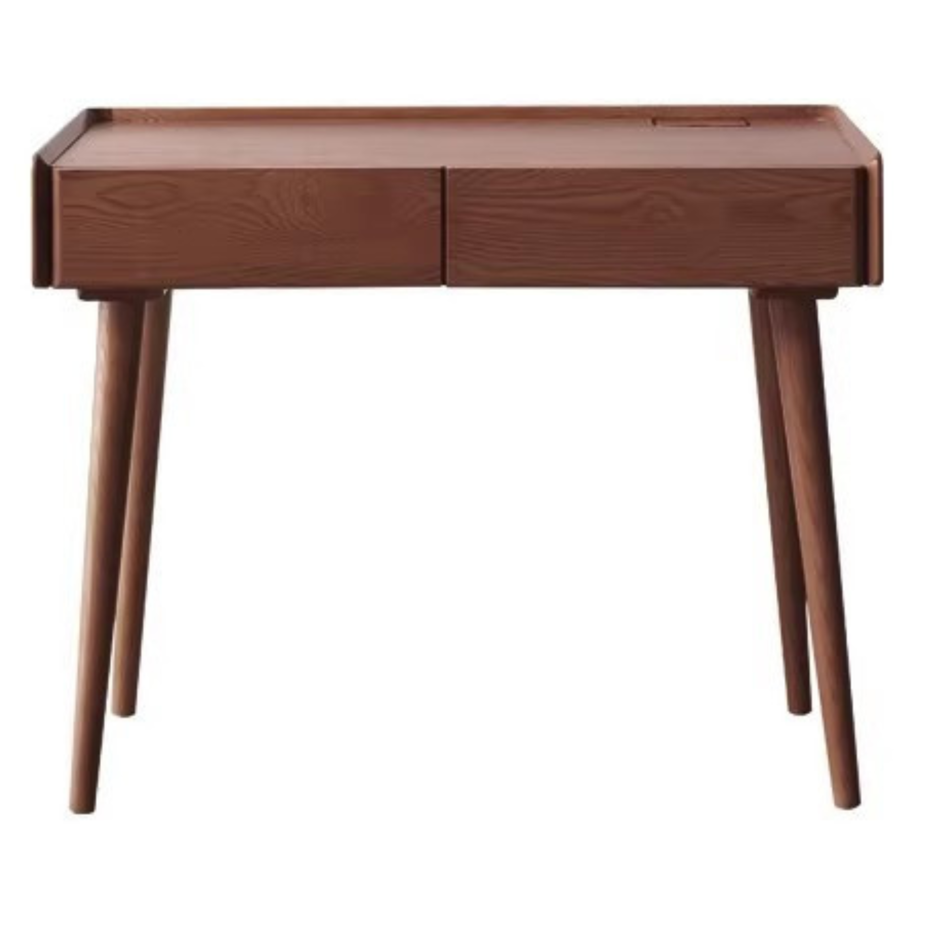 Ash Solid Wood Retractable Desk with Cabinet, Home Office