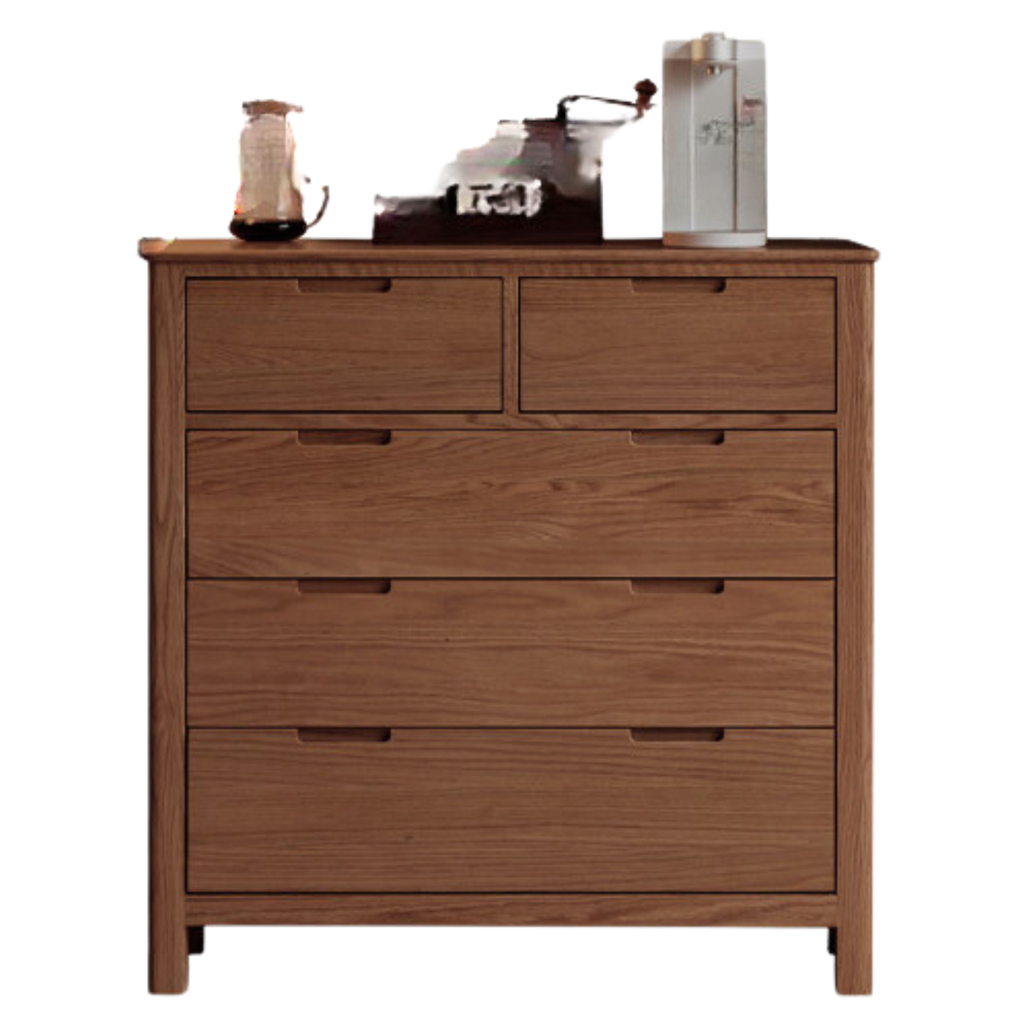 Oak Solid Wood, Solid Rubberwood Nordic Chest of Drawers
