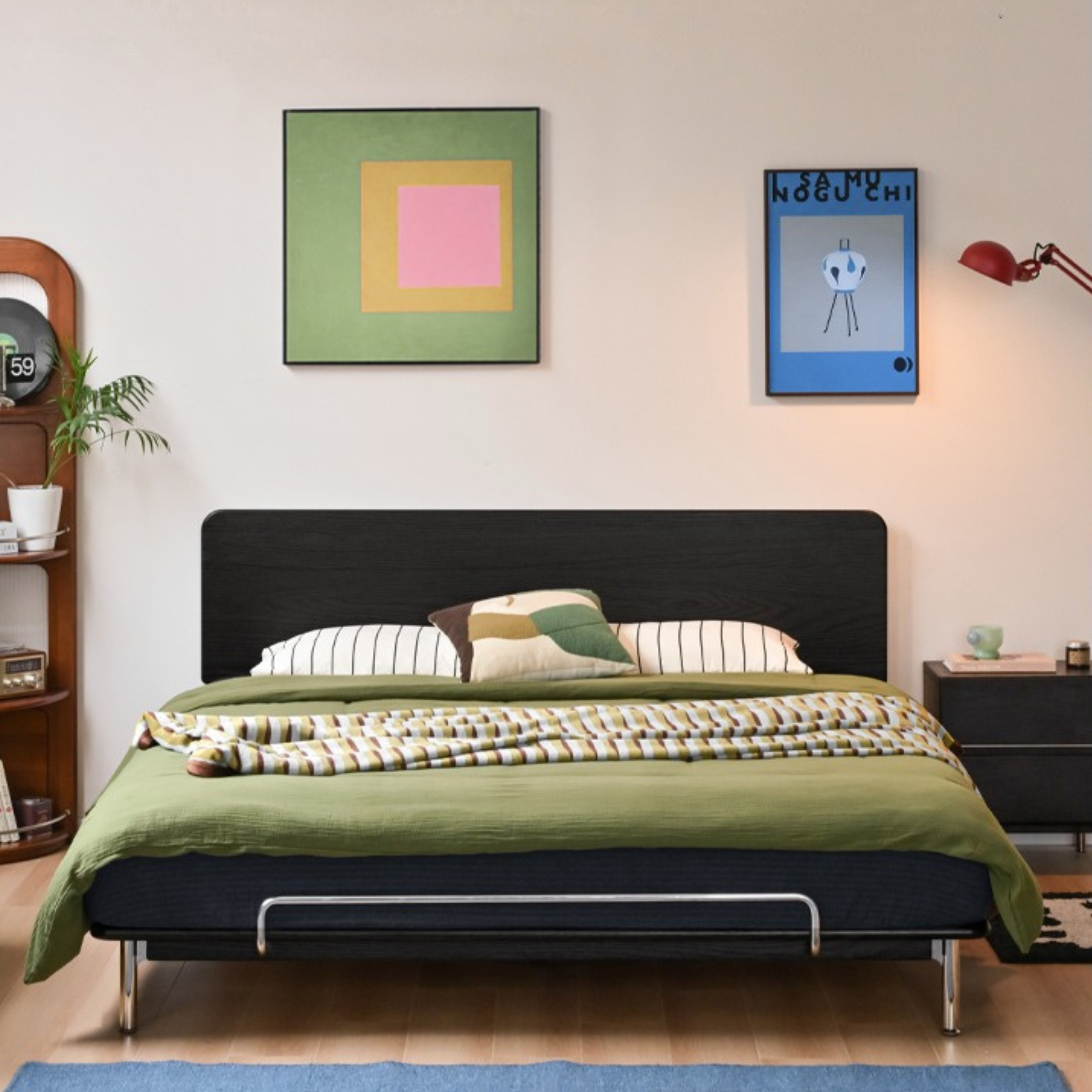 Ash, Oak Solid Wood Bed Minimalist
