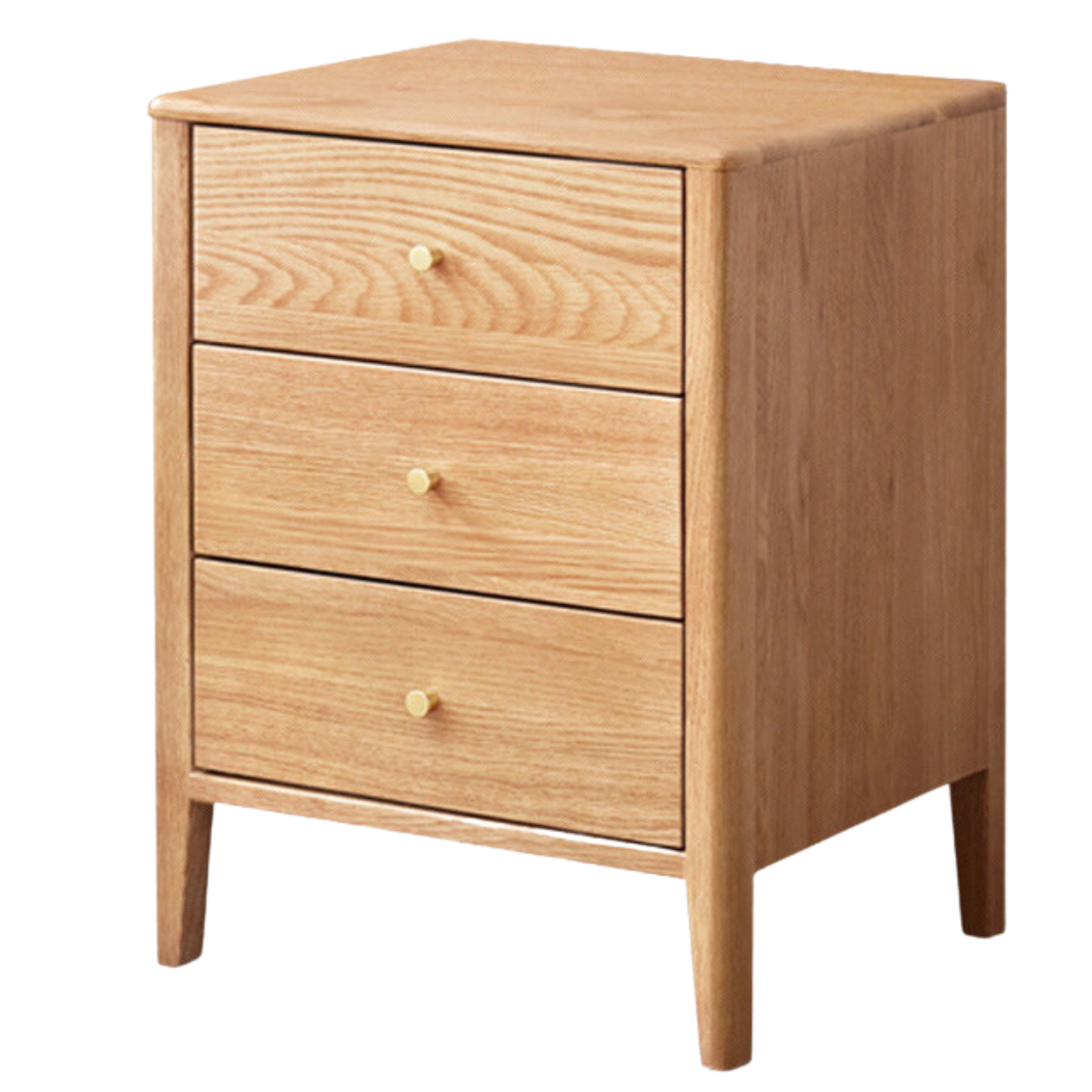 Solid RubberWood, Oak Solid Wood Modern Nightstand)