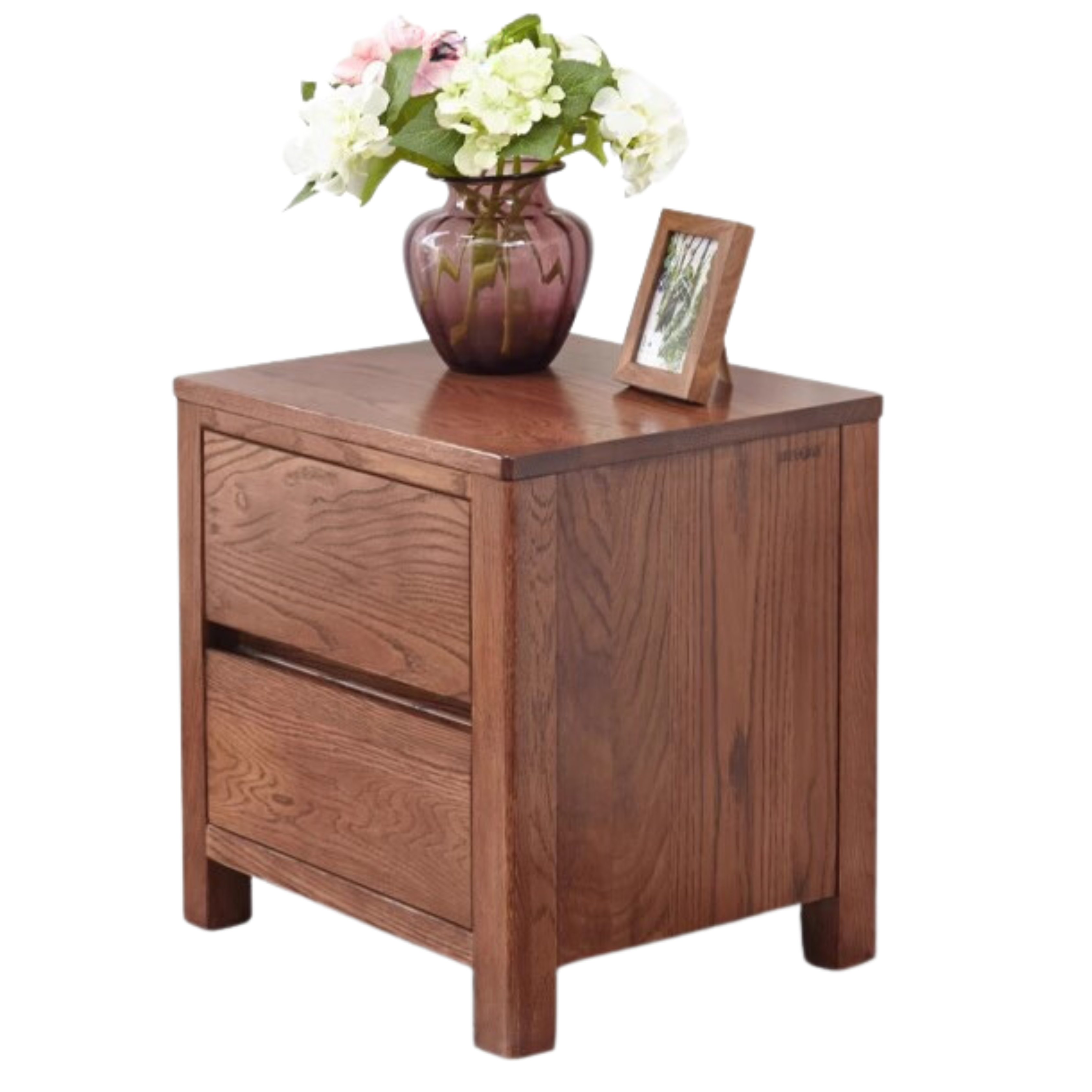 Oak Solid Wood Nordic Style Nightstand.