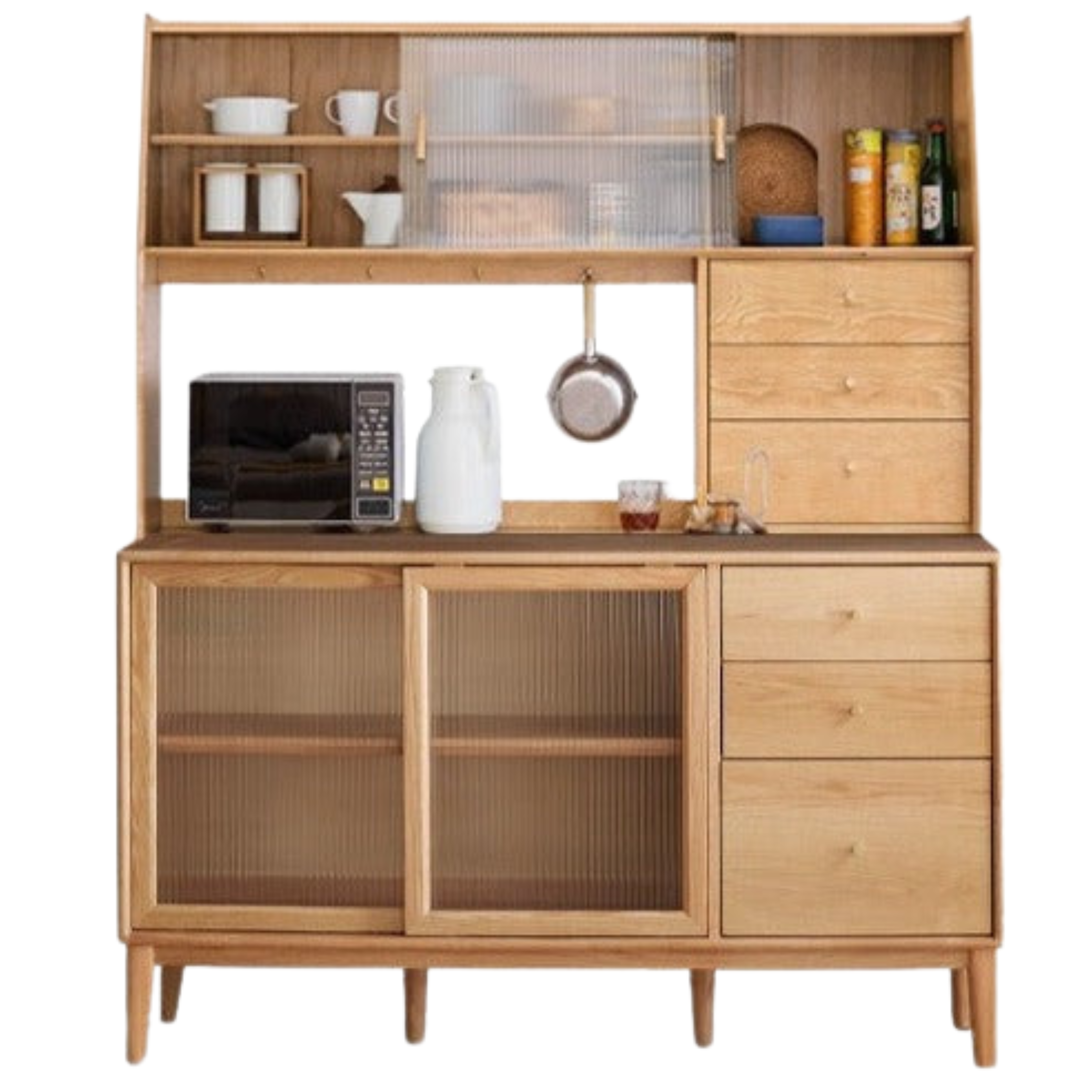 Solid Rubberwood, Oak, Beech Solid Wood Buffet Cabinet, Sideboard