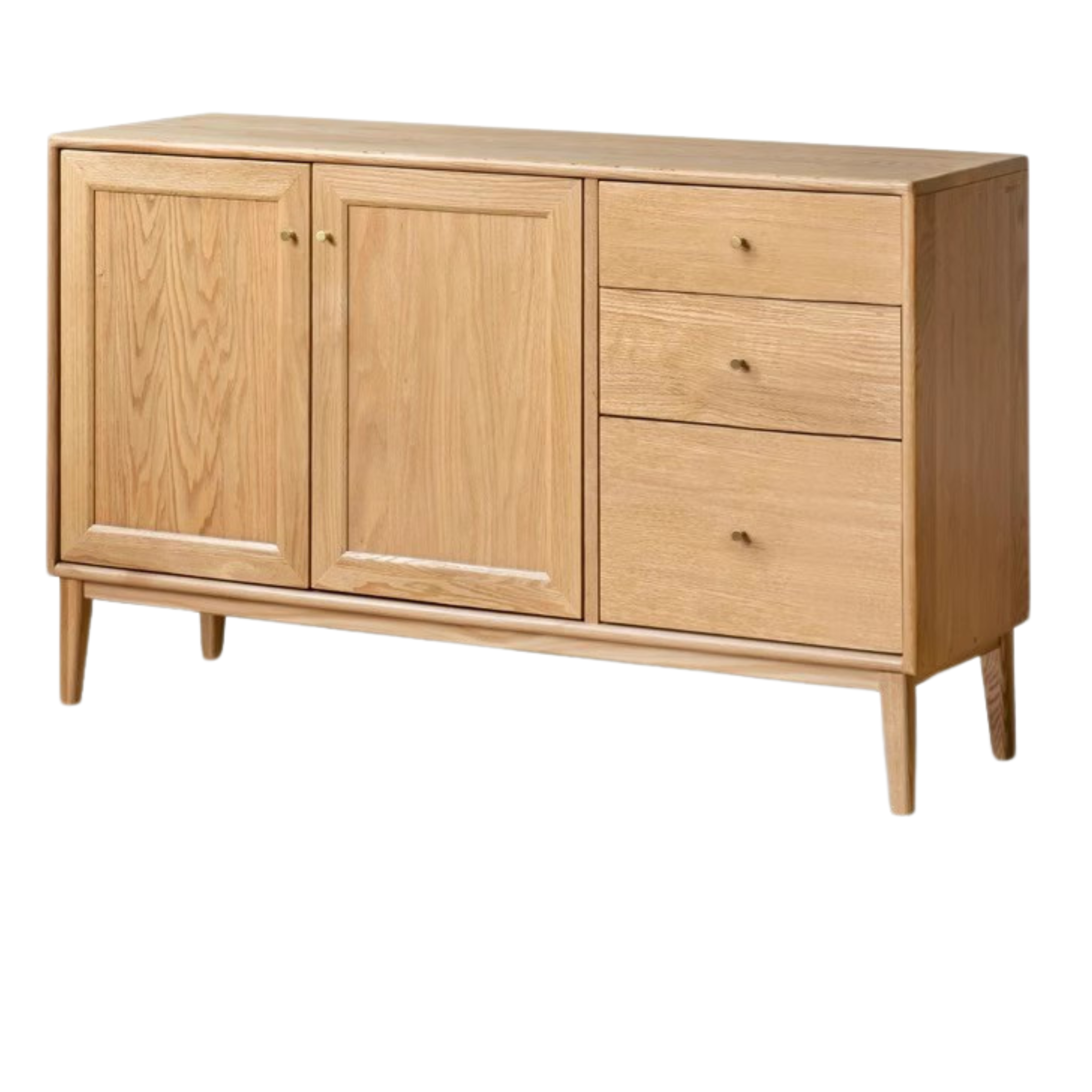 Oak Solid Wood, Solid Rubberwood Classic Sideboard
