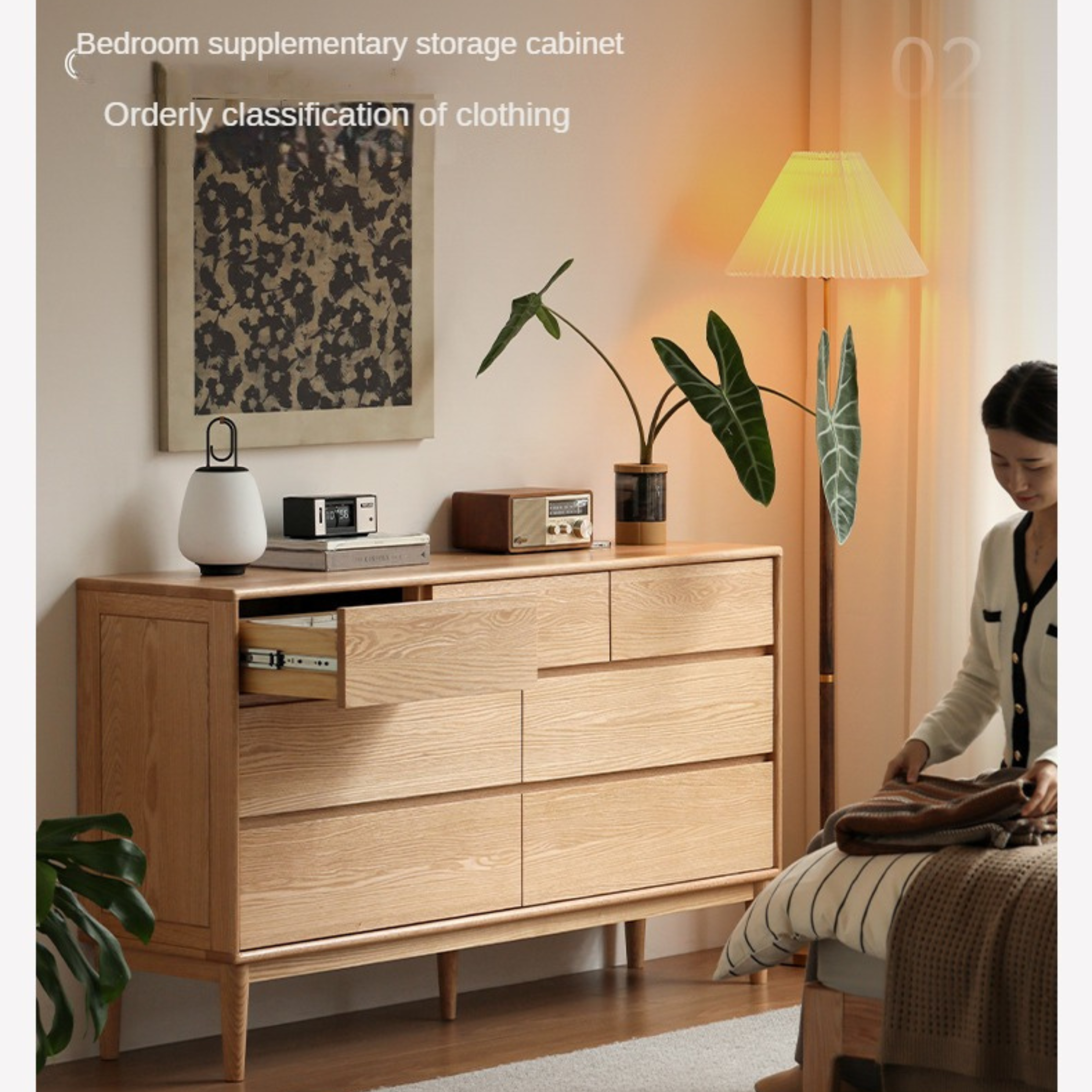 Oak Solid Wood Small Chest of Drawers