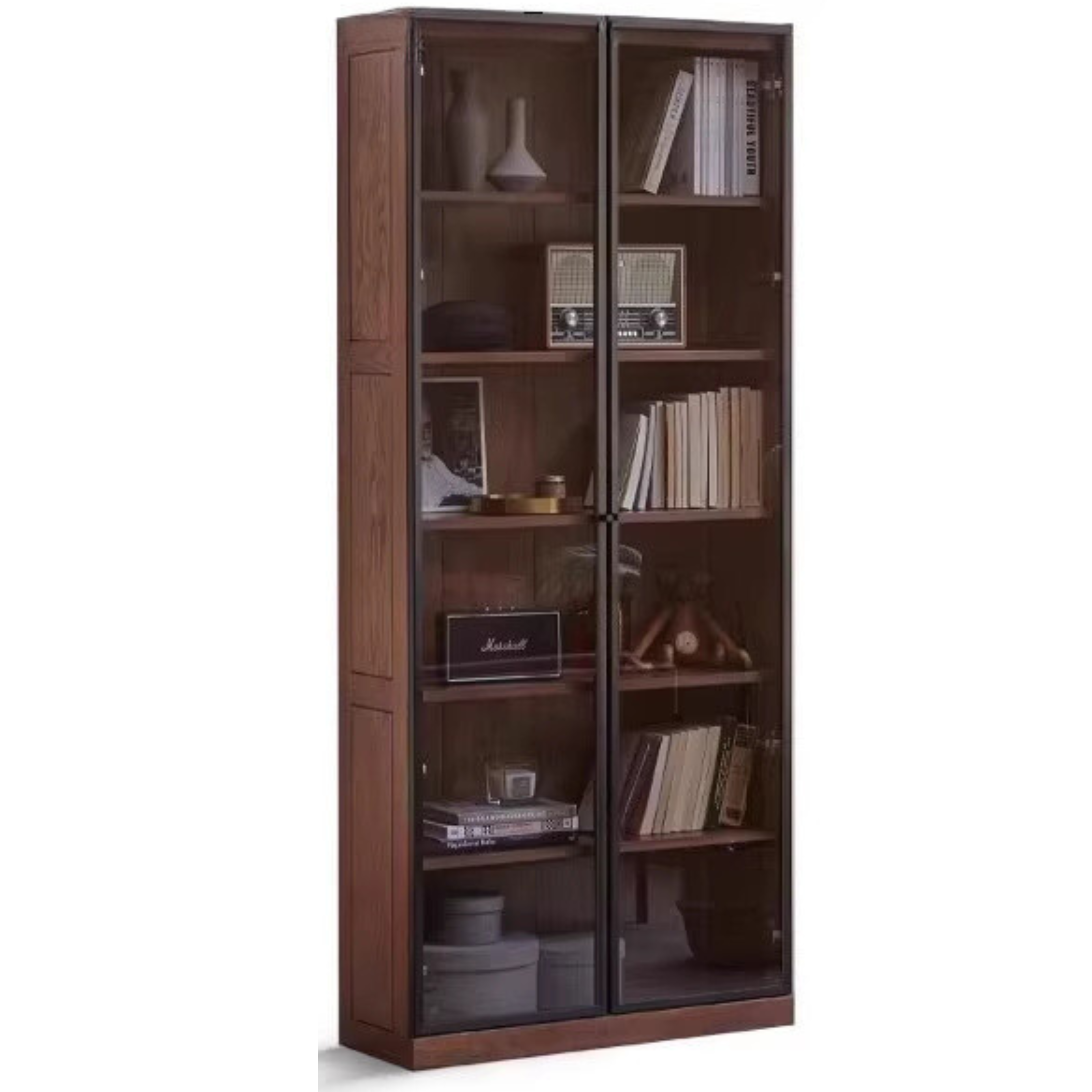 Oak, Solid Rubberwood Bookshelf, Bookcase