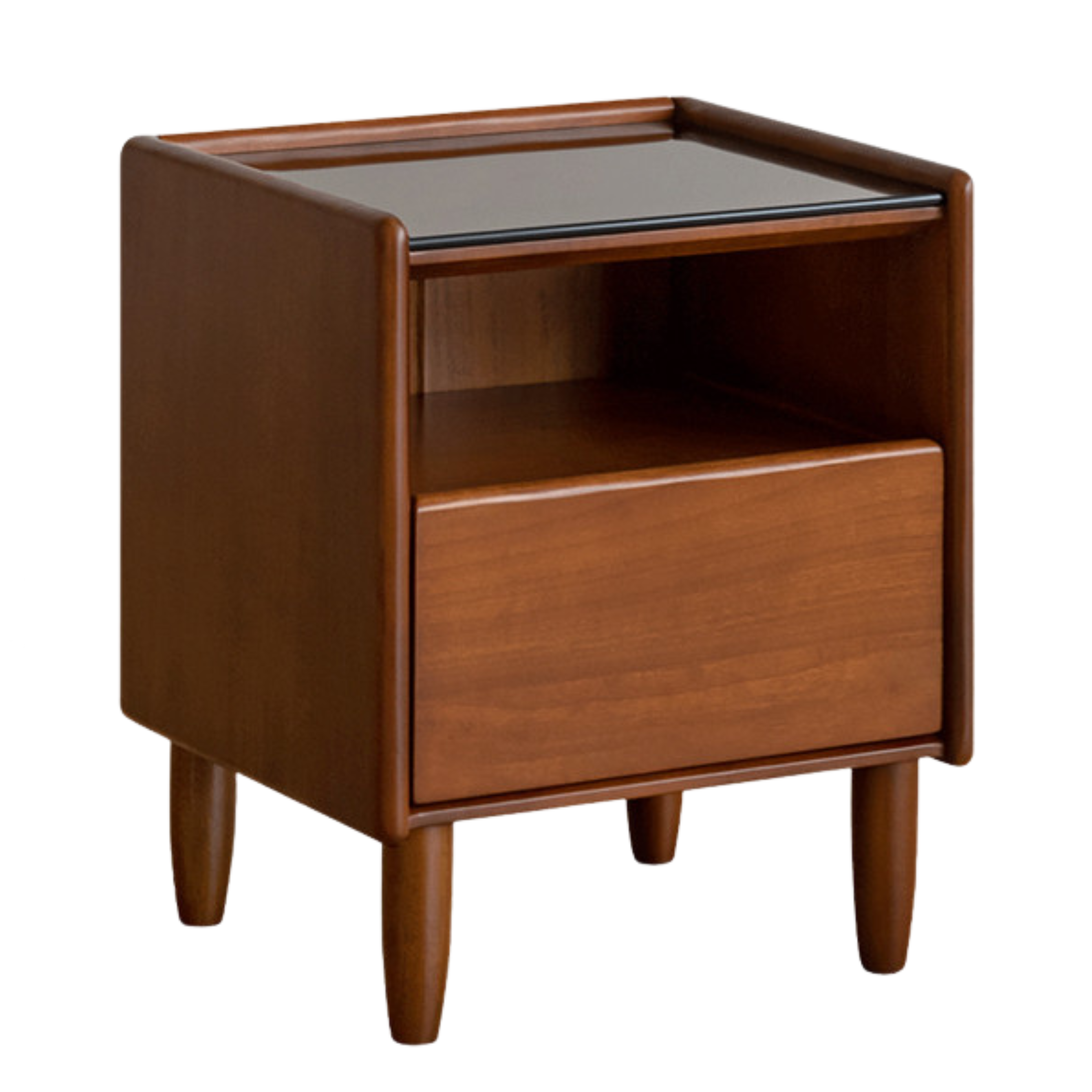 Black Walnut, White Ash, Cherry, Poplar, Tulipwood, Solid Rubberwood Modern Nightstand