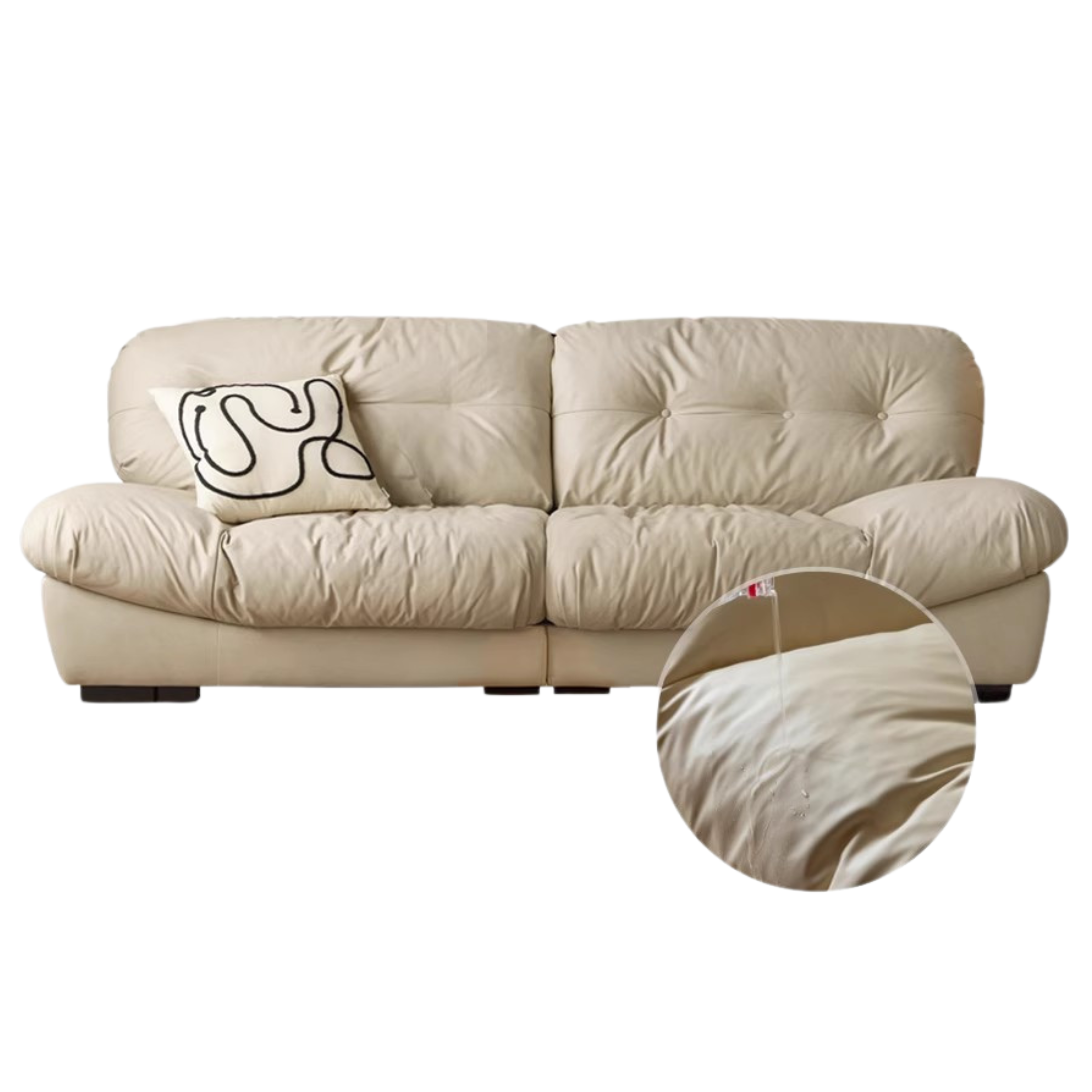 Fabric Italian Style Cloud Sofa With Russian Birch Wood Frame