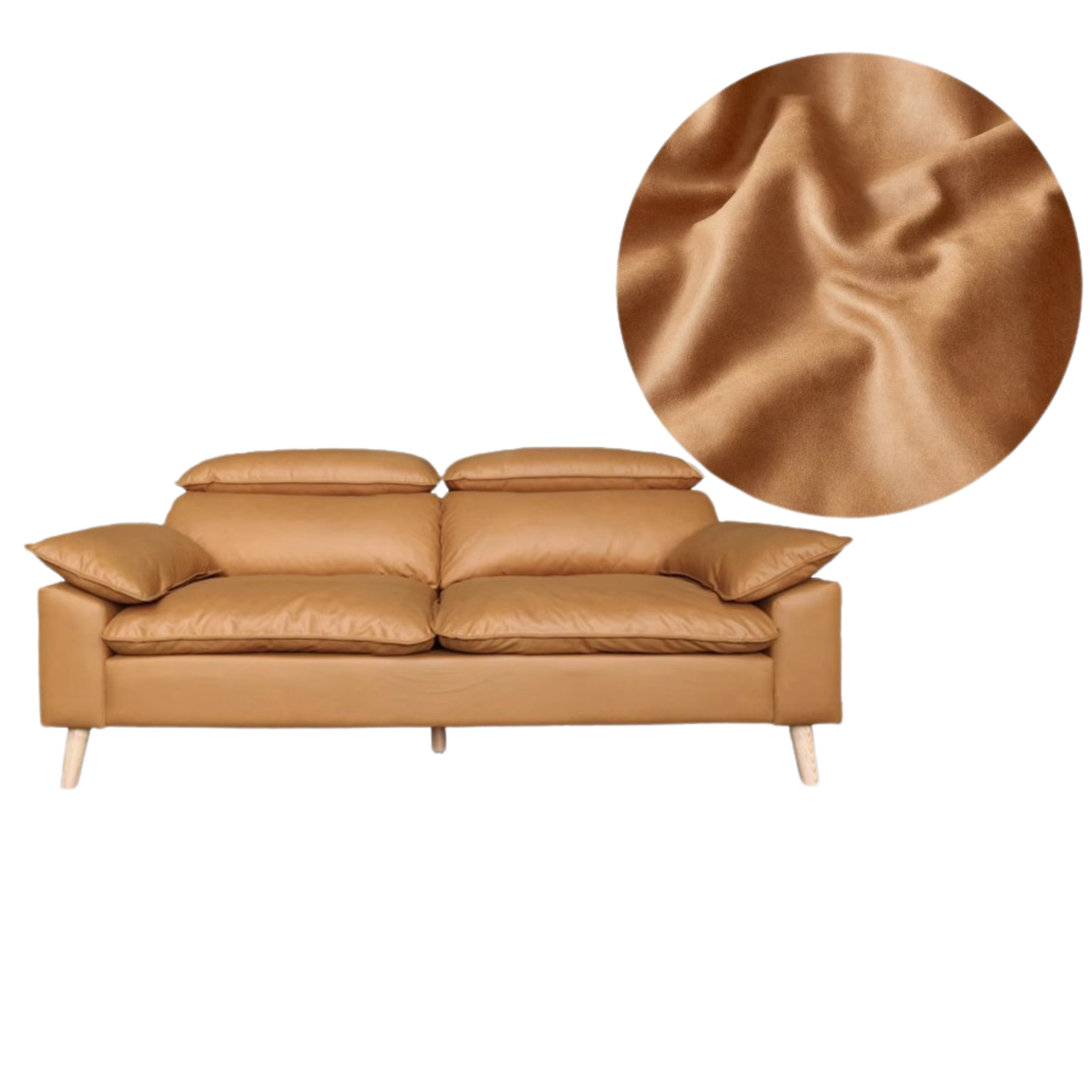 Technology Fabric Sofa with Adjustable Headrest.