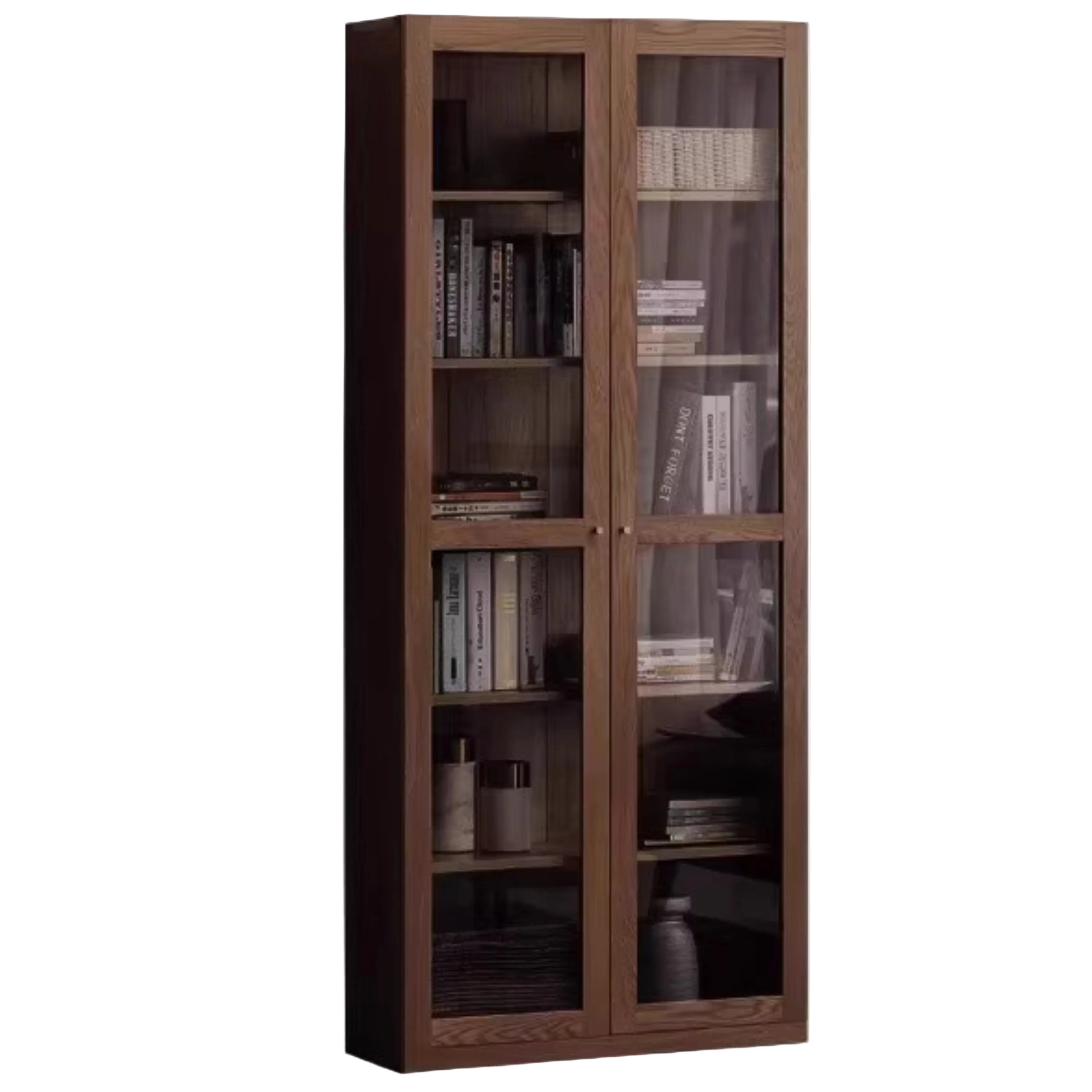 Oak, Solid Rubberwood Modern Bookcase Storage