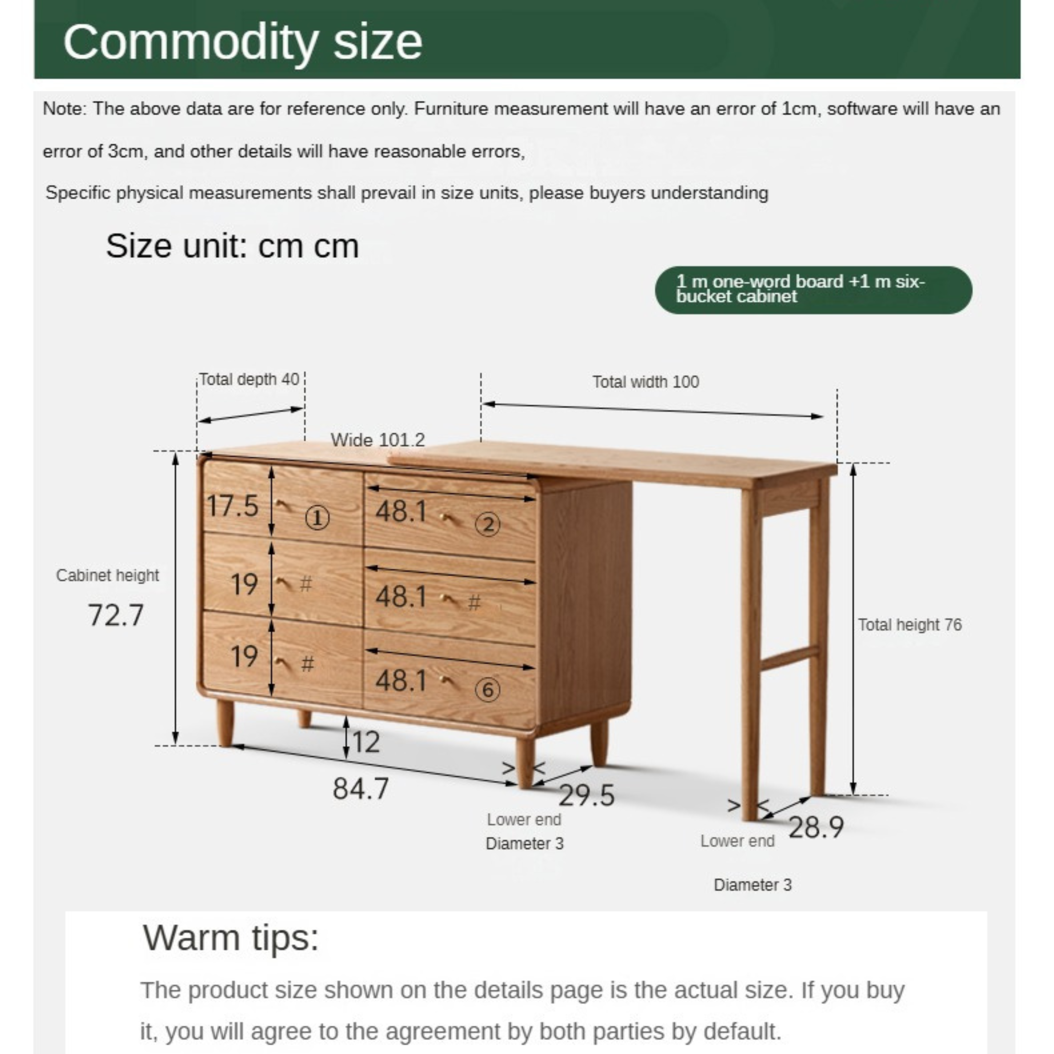 Oak Solid Wood Retractable Dressing Table.