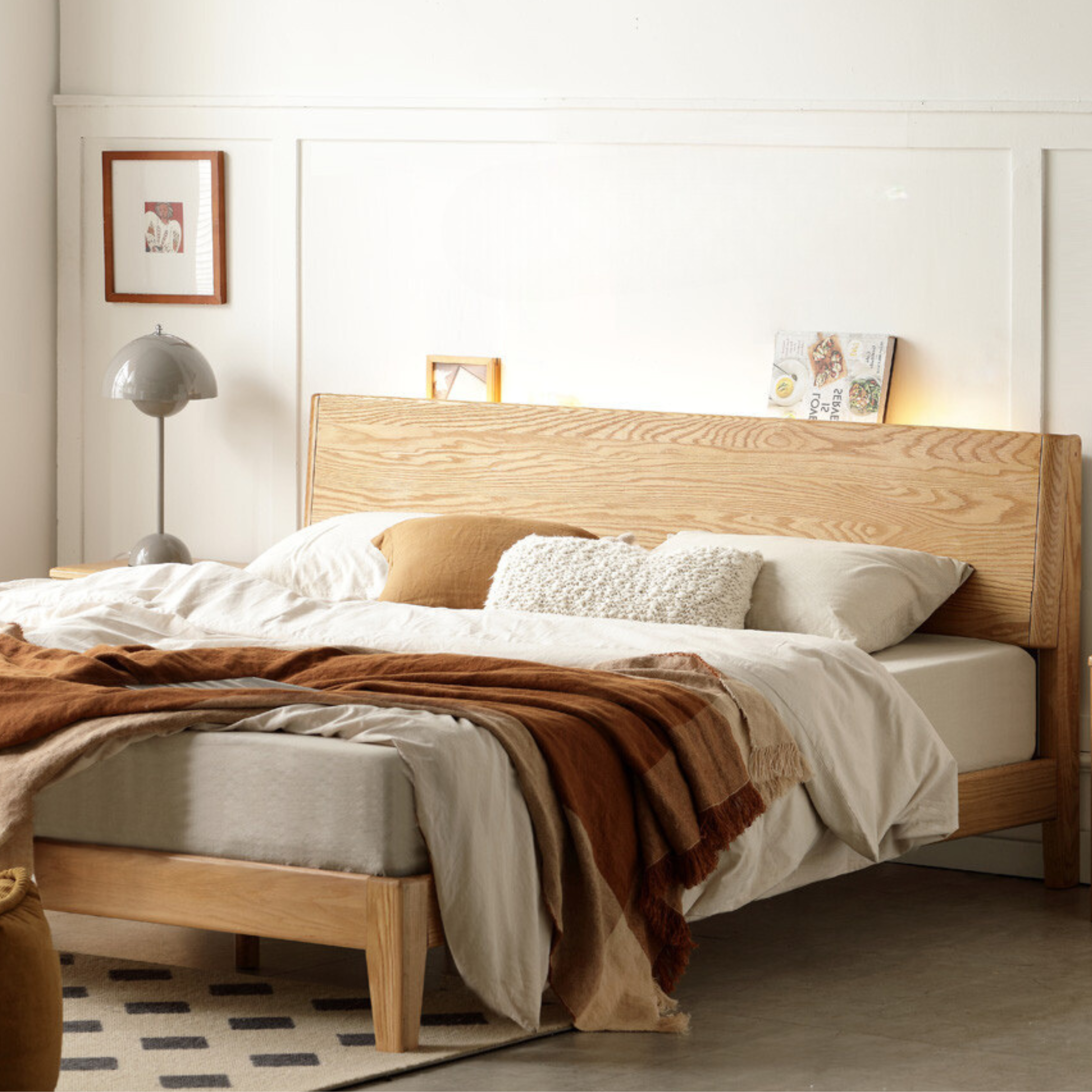 Oak Solid Wood with LED Light Bed