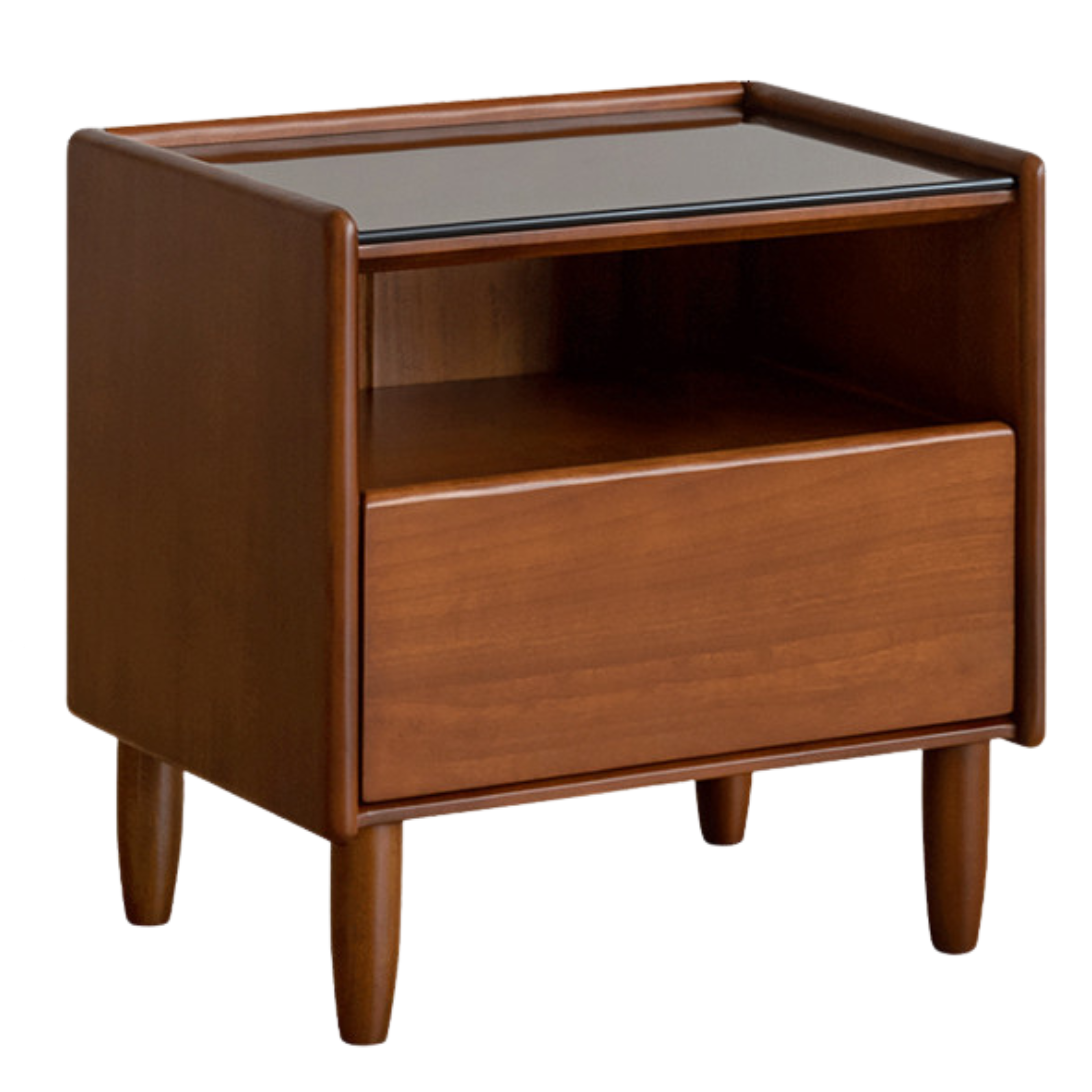 Black Walnut, White Ash, Cherry, Poplar, Tulipwood, Solid Rubberwood Modern Nightstand